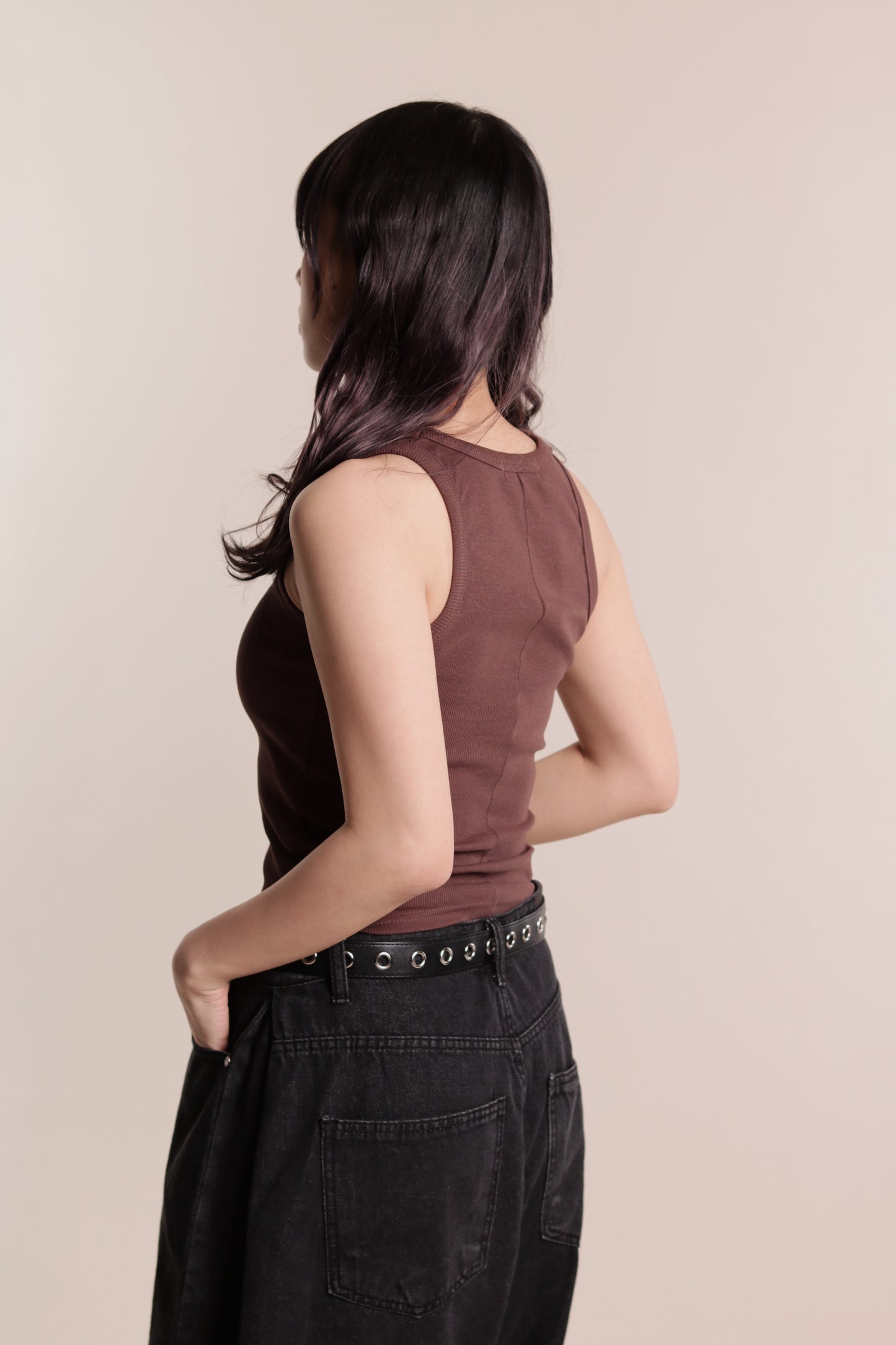 Slim Tank Top (Brown)