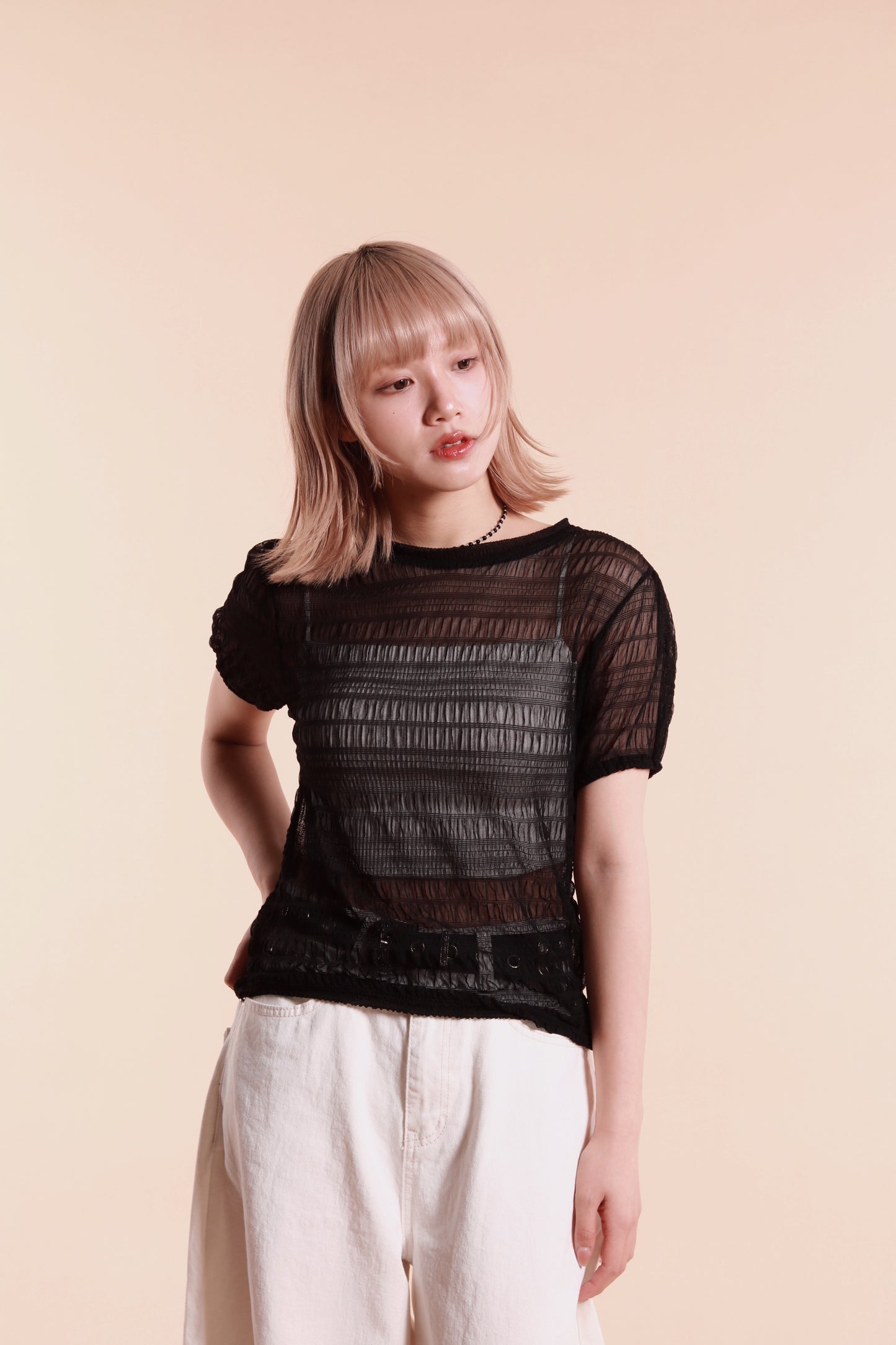 Little Puff See Through Top (Black)