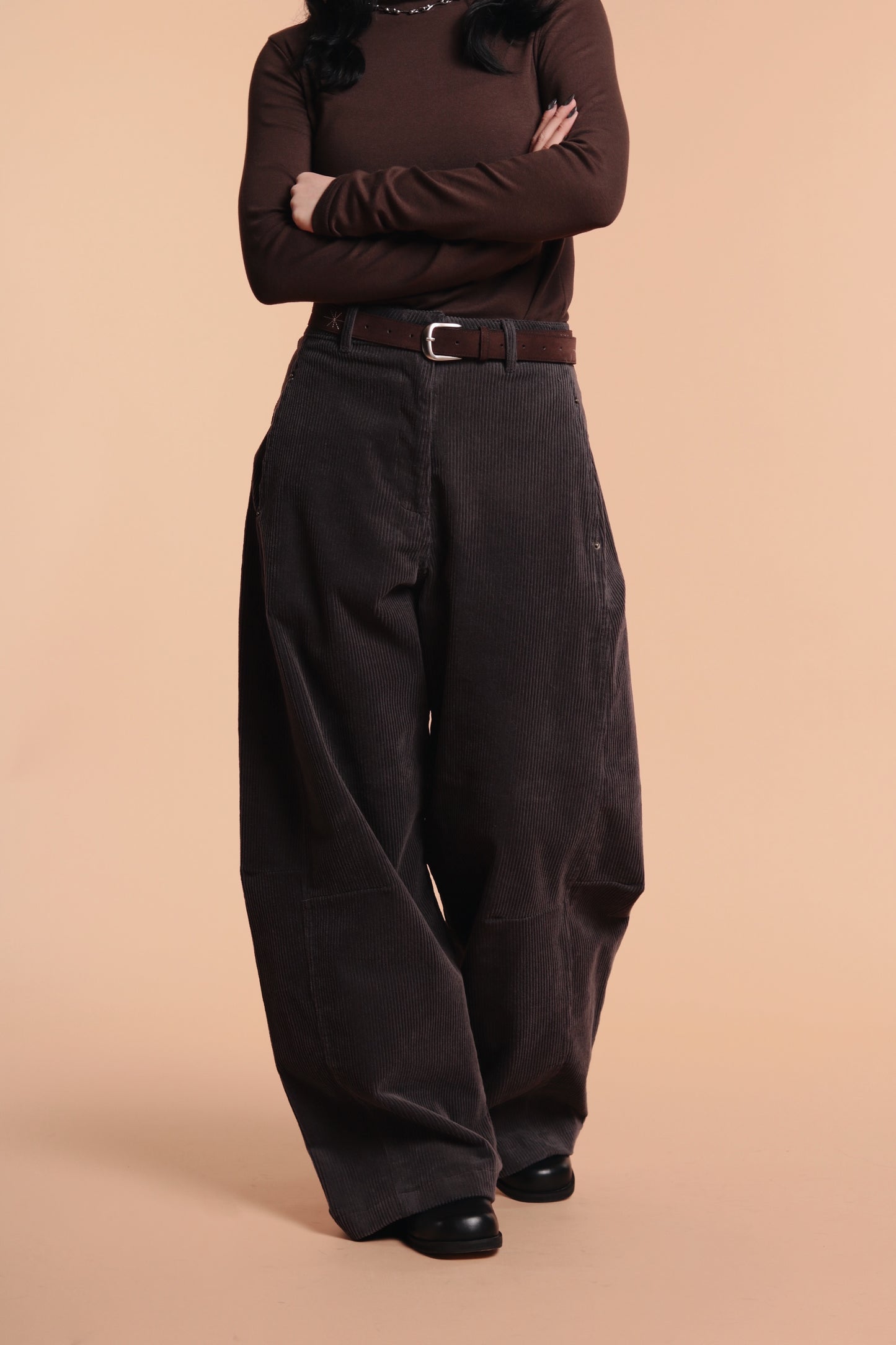 Marie Corduroy Pants (Charcoal)