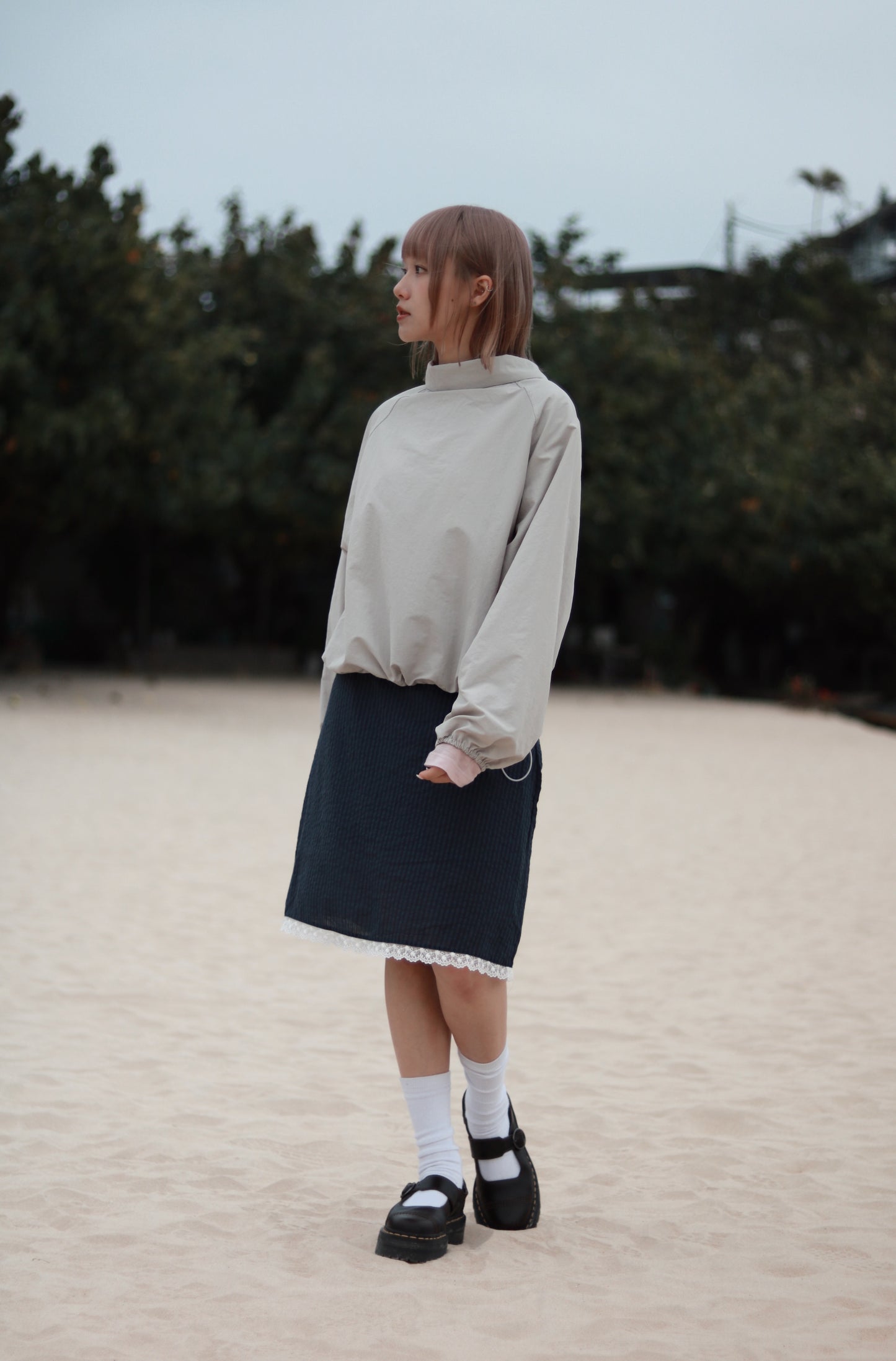 Funnel Neck Top (Grey)