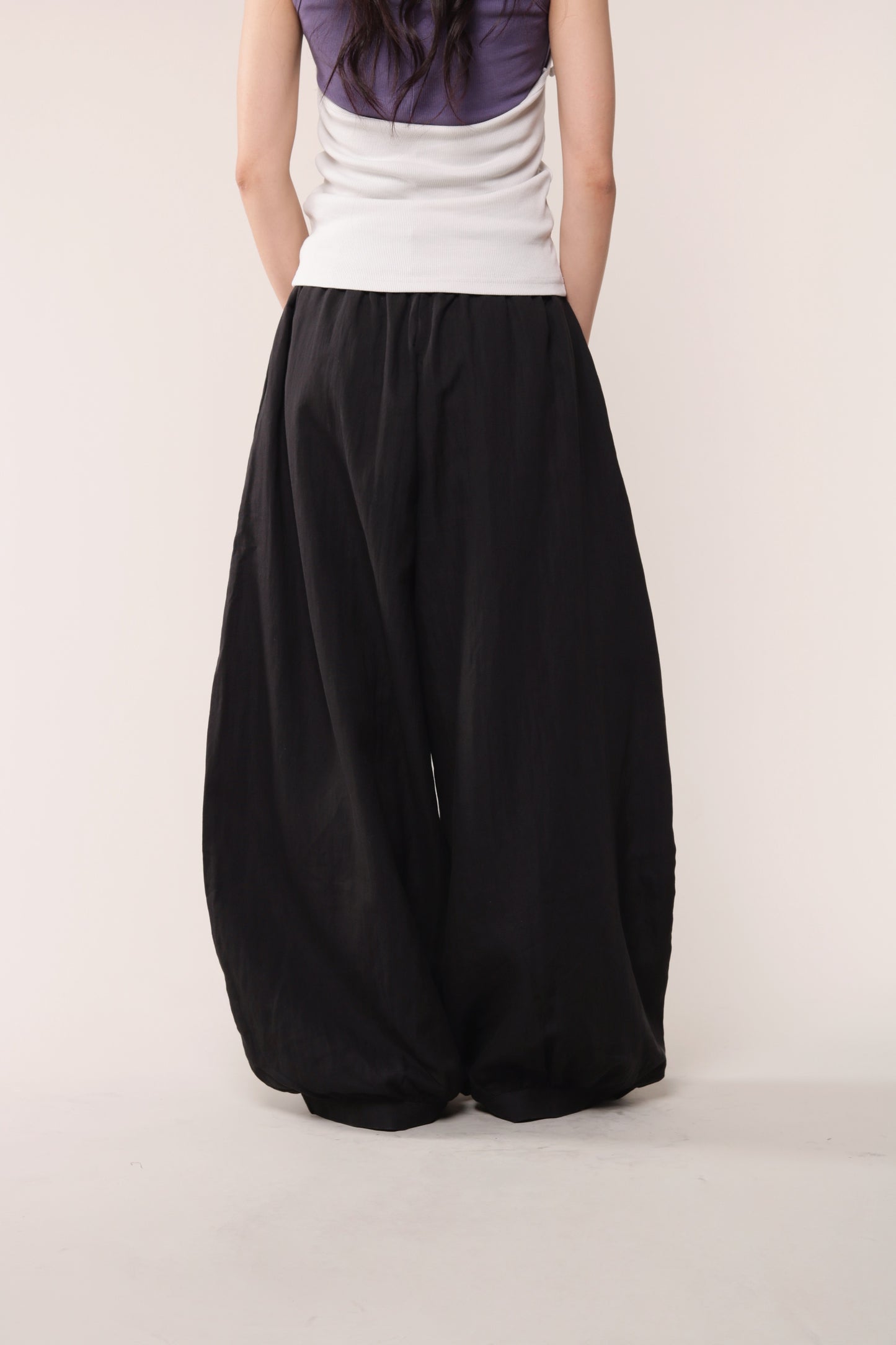 Linen Bubble Pants (Black)