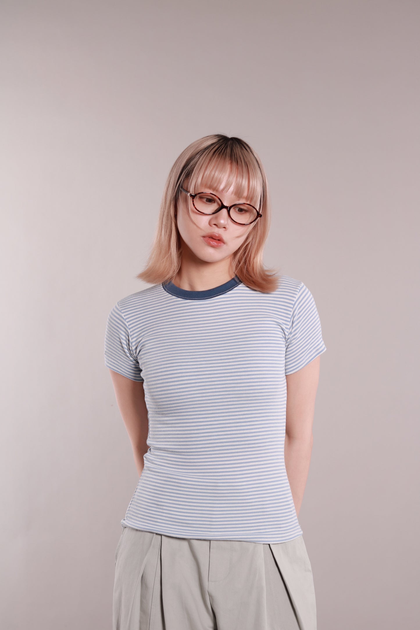Basic Striped Tee (Blue)