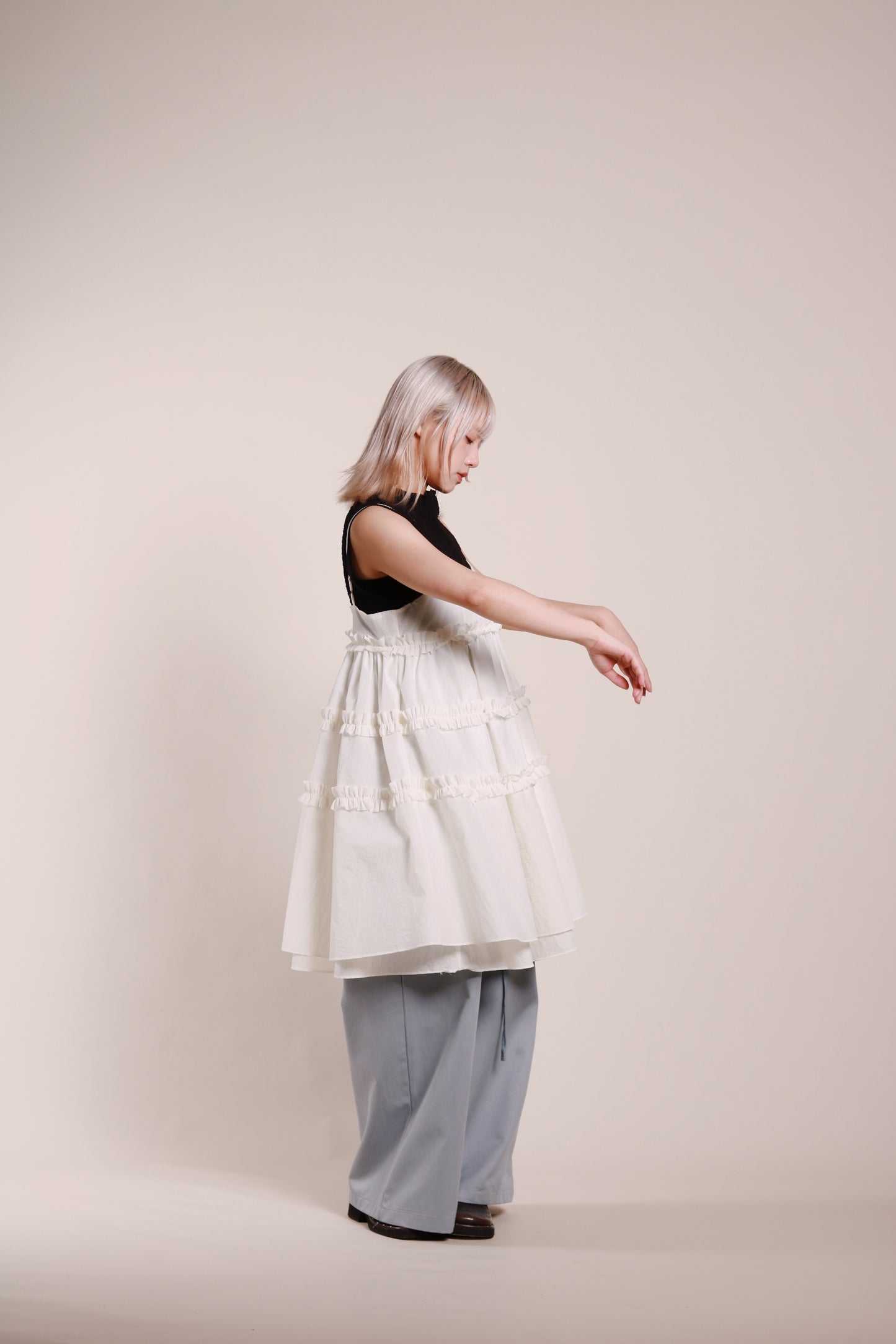 Doll Ruffle Dress (Ivory)