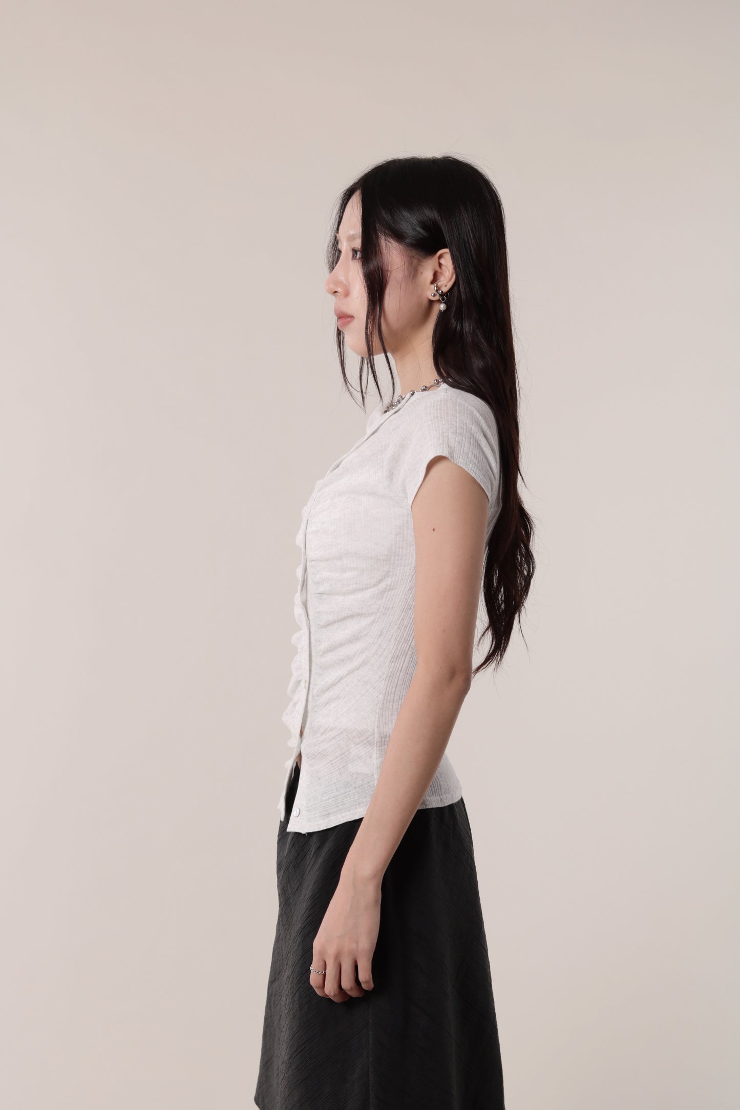 Sep Gathered Tee (Light Grey)