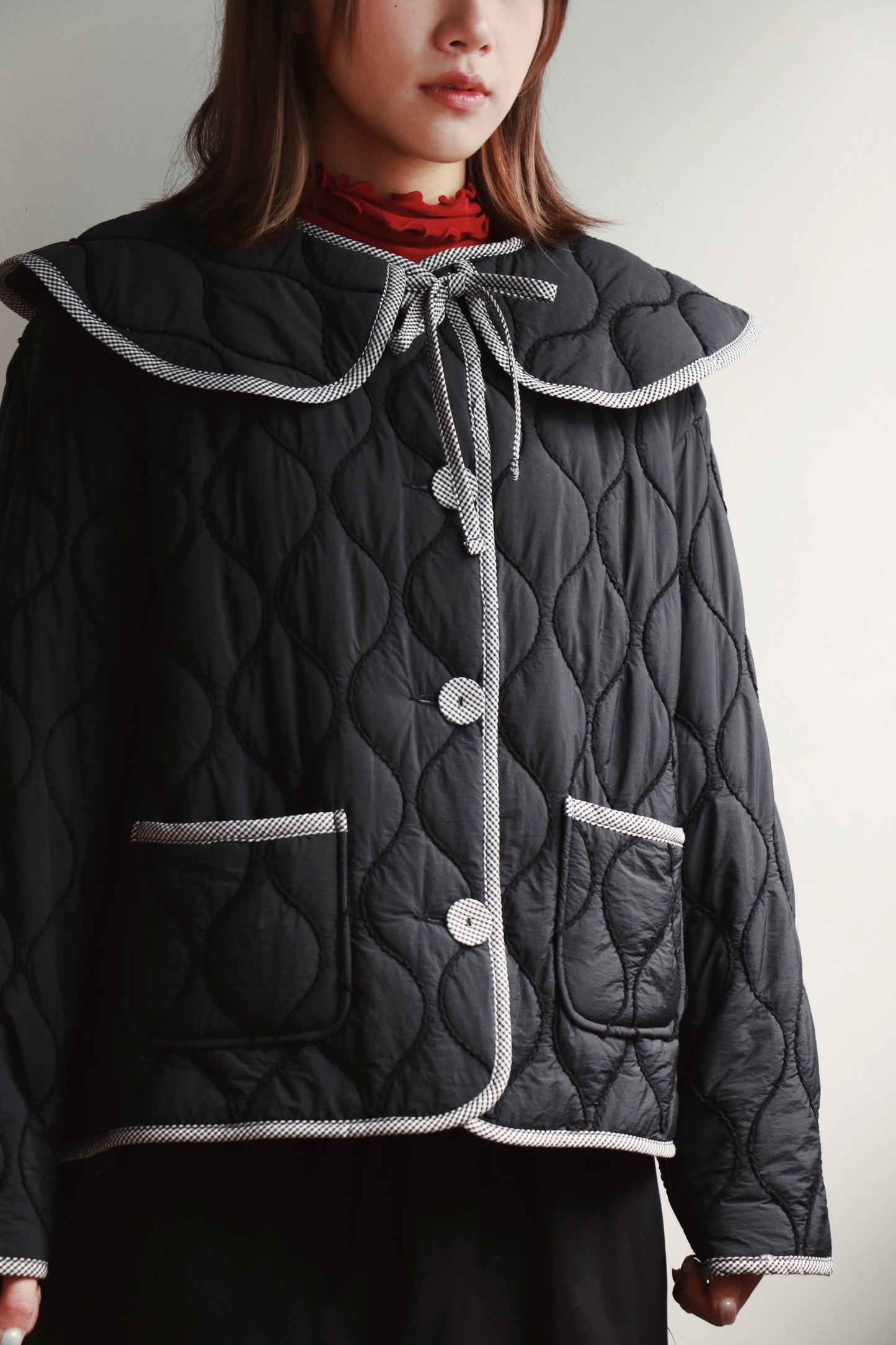 Collar Padded Jacket (Black)