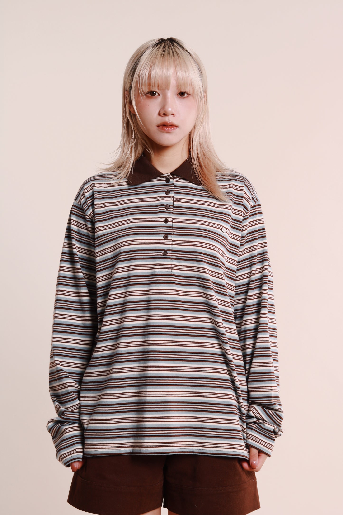 Striped Polo Top 2 (Blue)