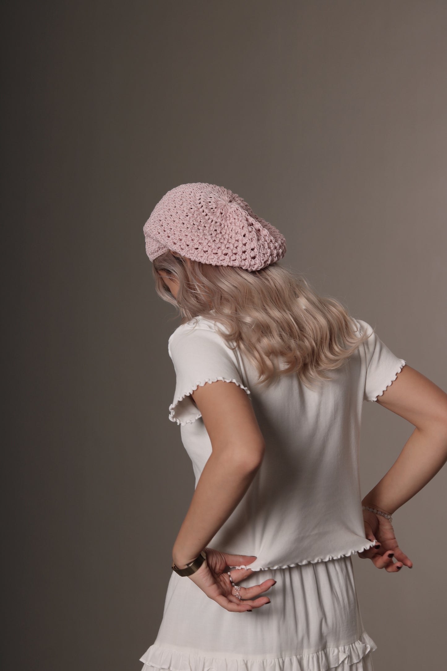 Daily Knit Beret (Black/Blue/Pink/Purple/White)