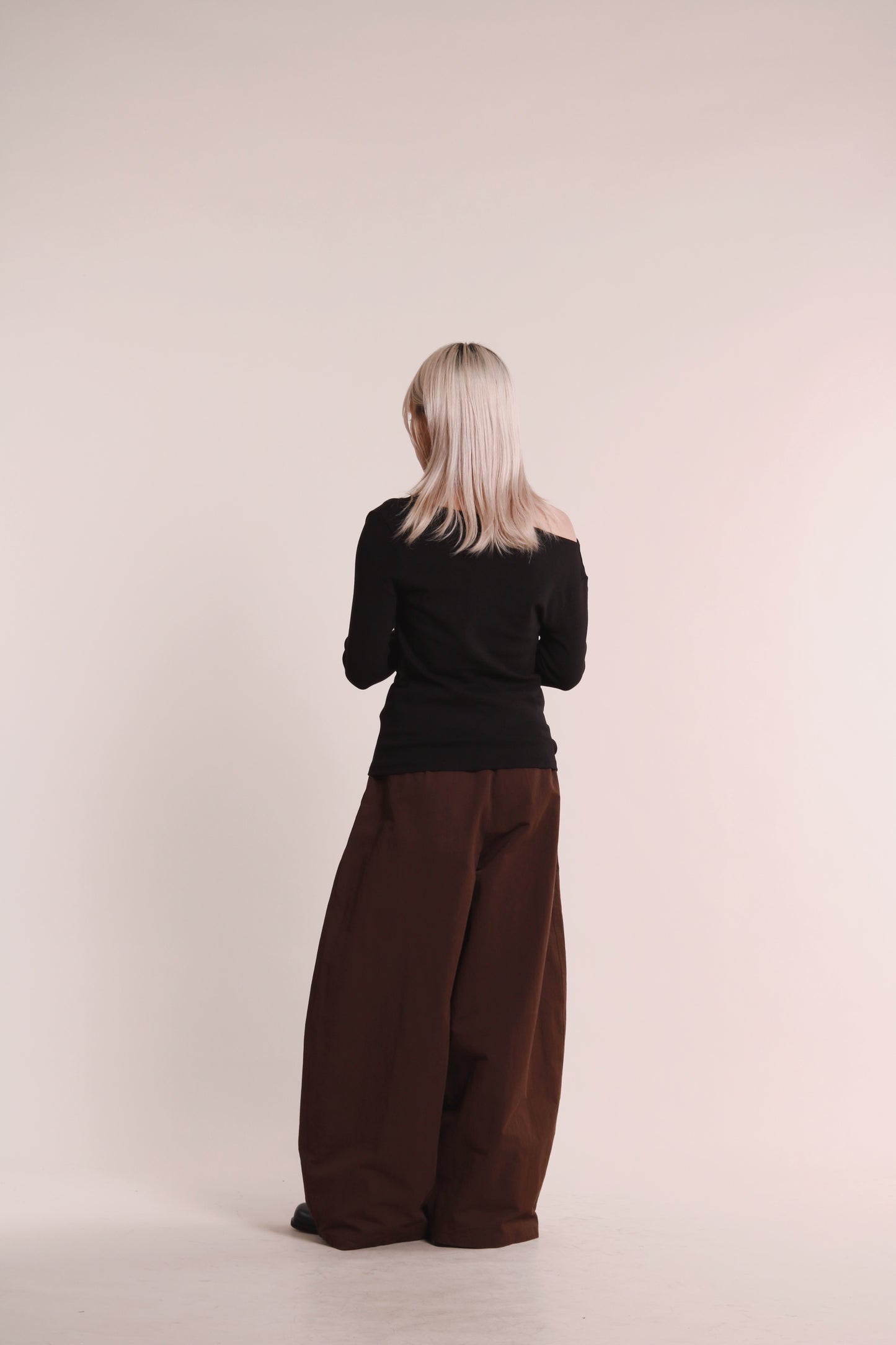 Gathered Long Tee (Black)