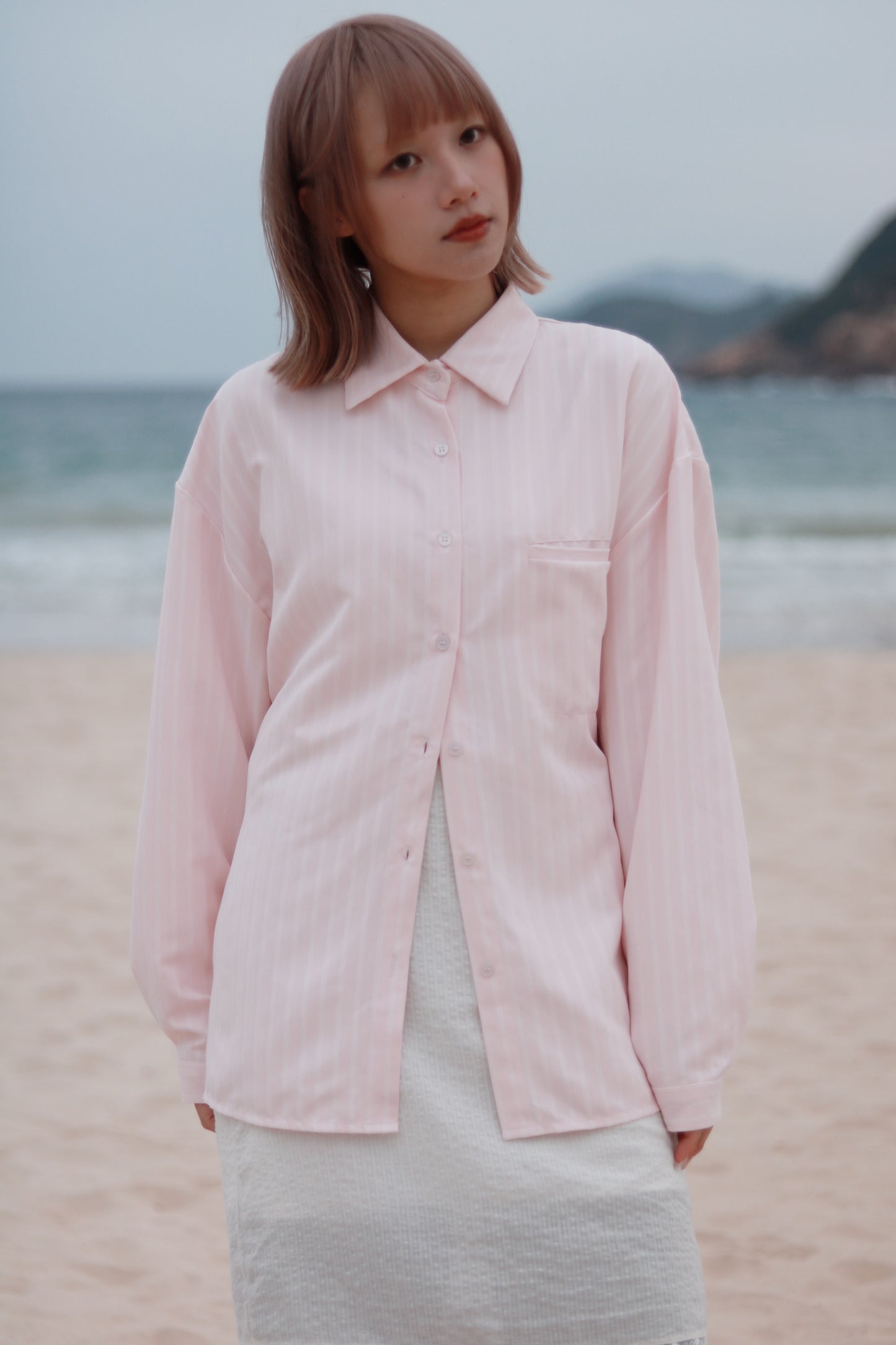 Relaxed Belt Shirt (Pink)