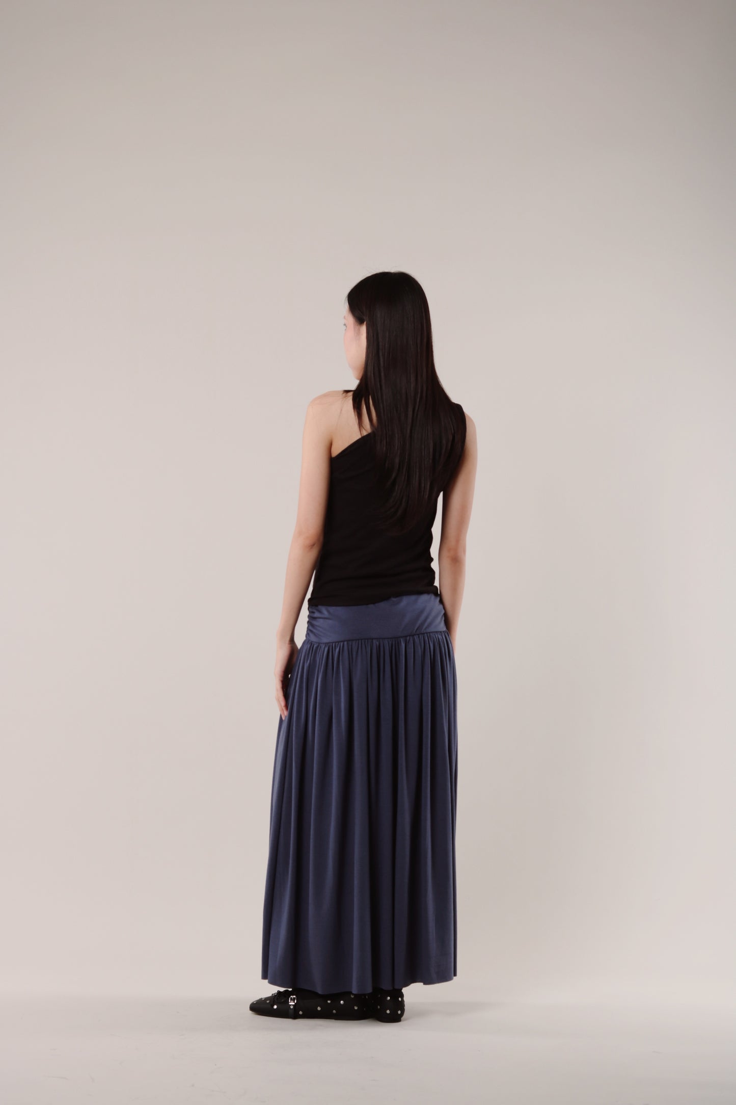 Linen Scarf Top (Black)