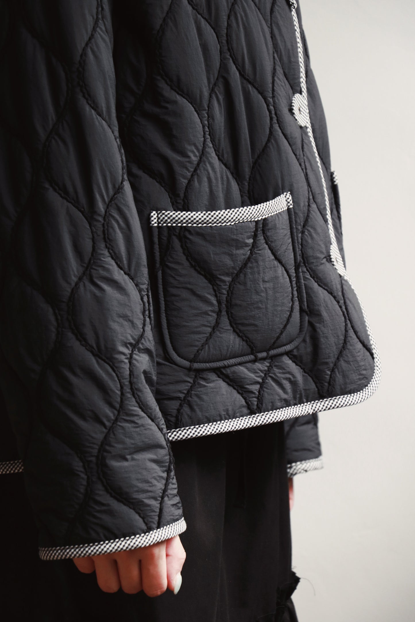 Collar Padded Jacket (Black)