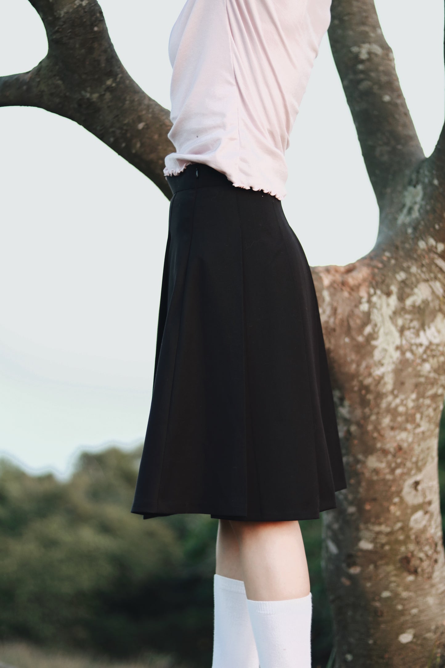 Doll Pleated Mini Skirt (Black)