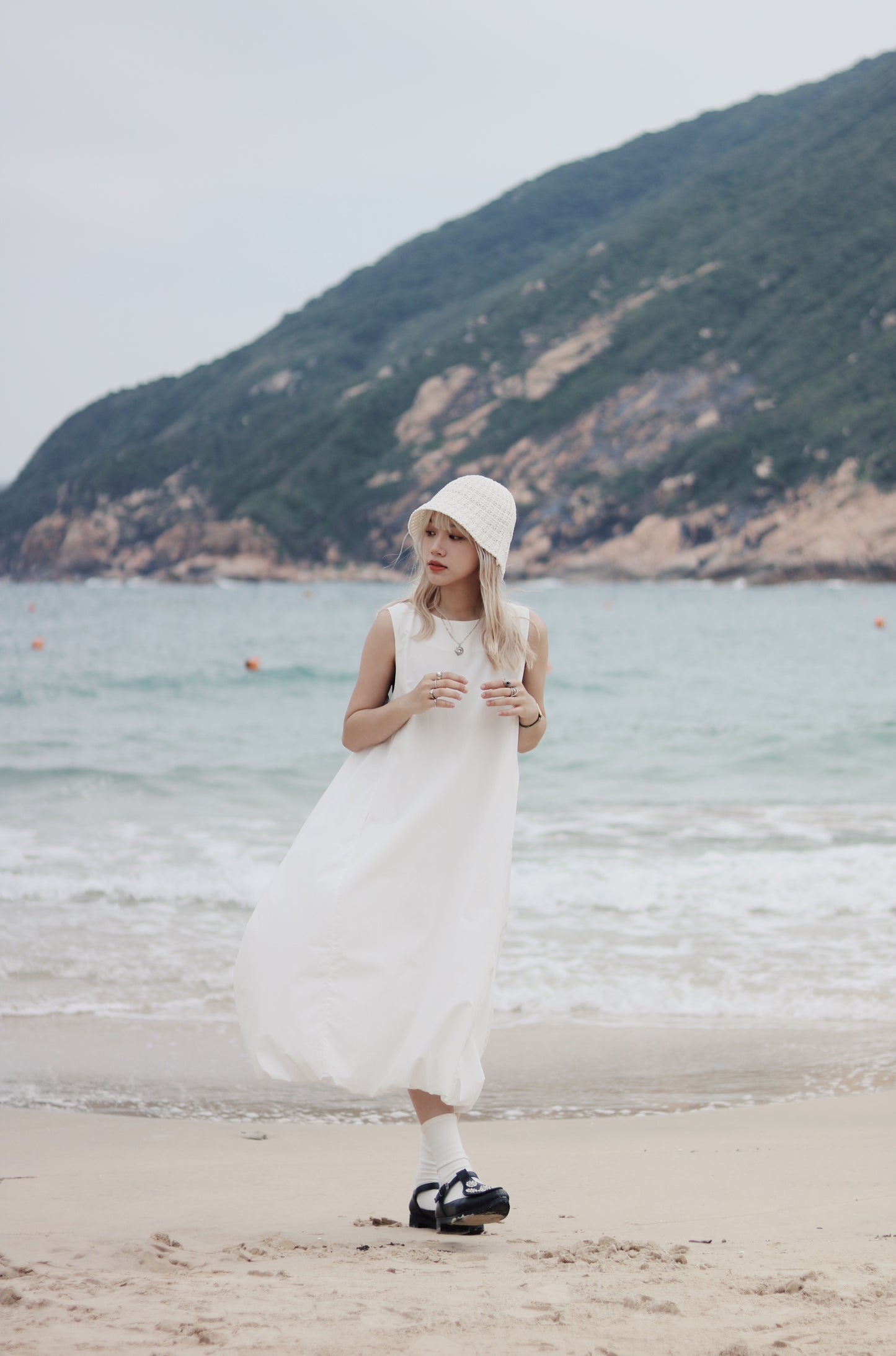 Bubble Cloud Dress (White)
