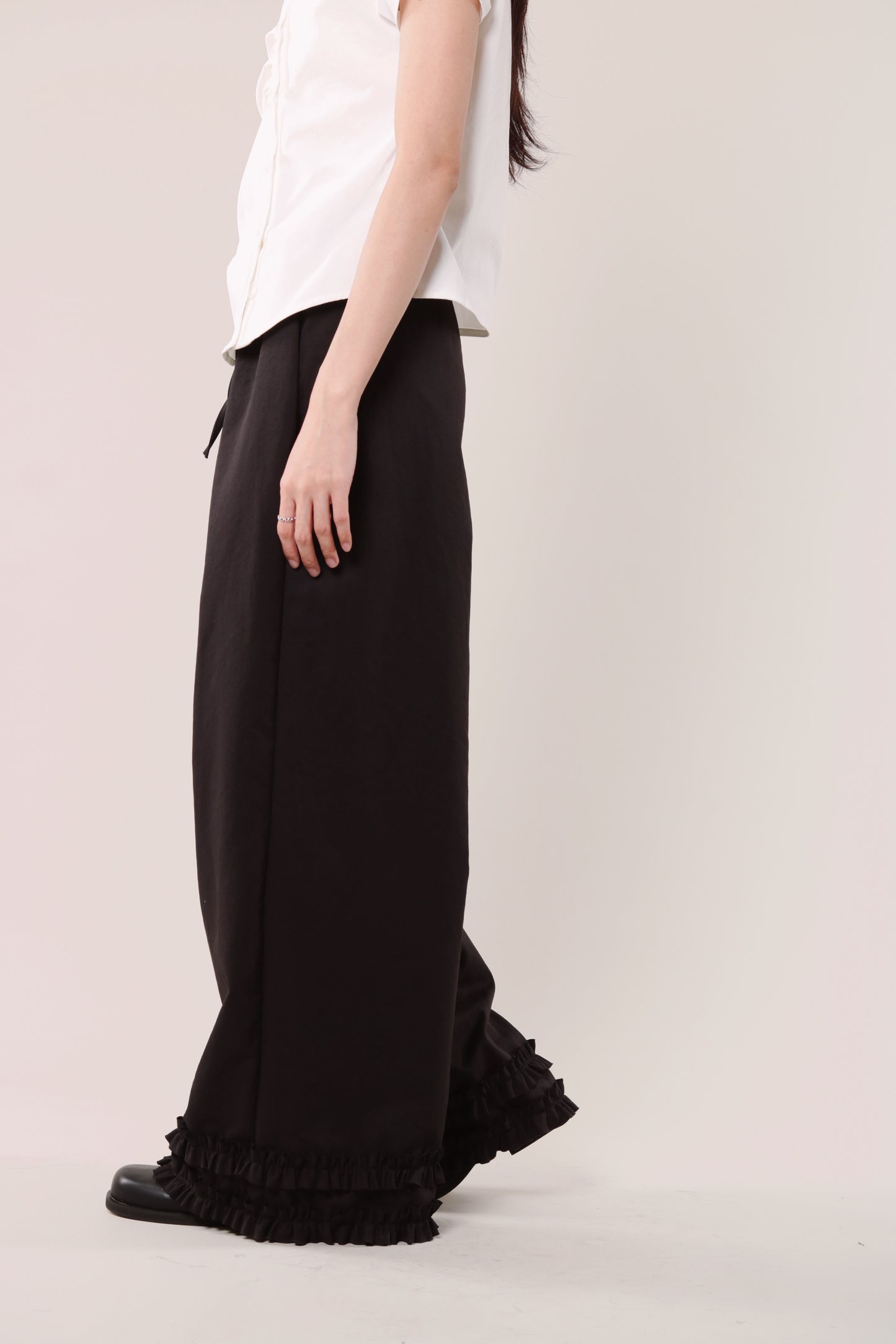 Double Ruffle Pants (Black)