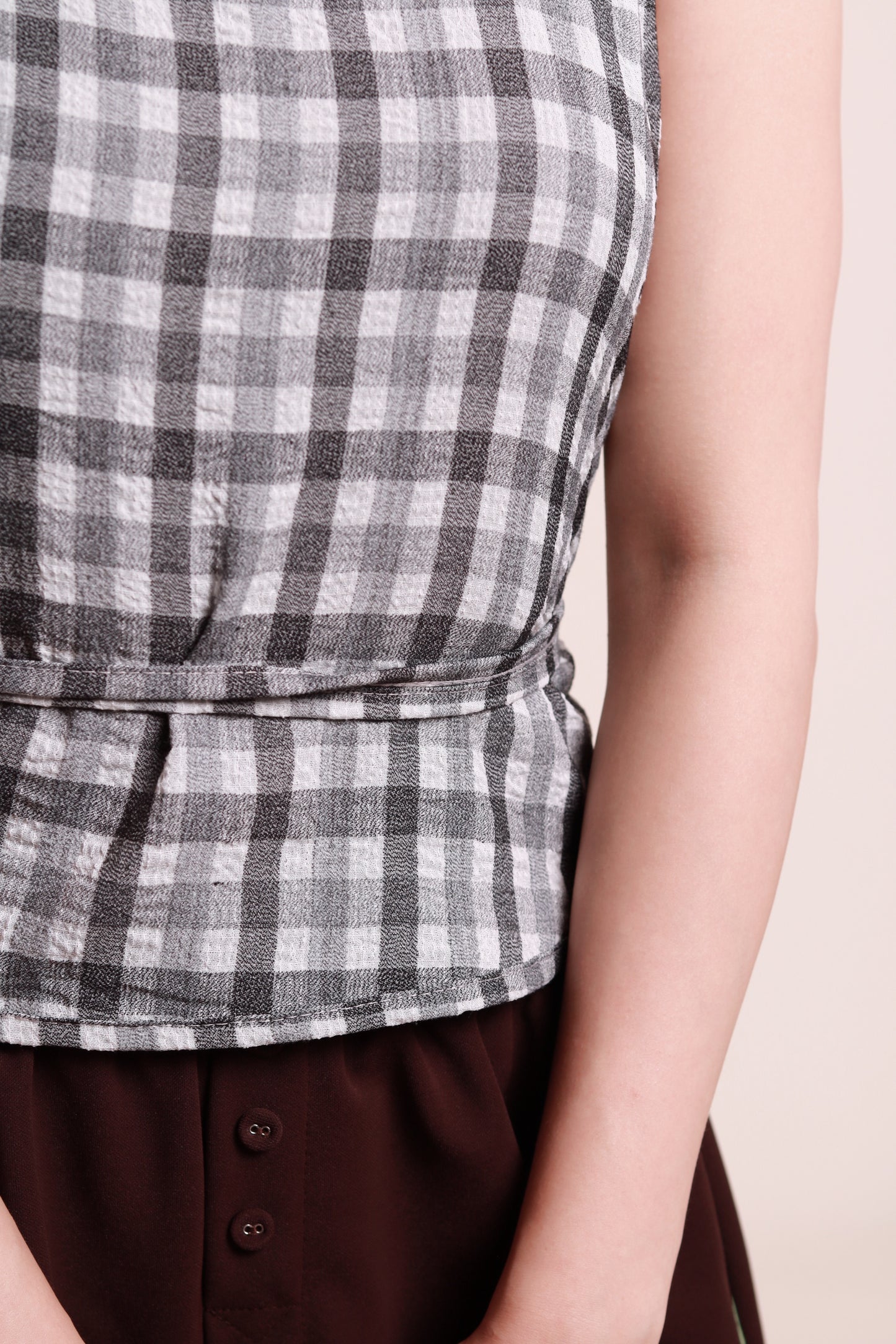 Checkered Halter Top (Black)