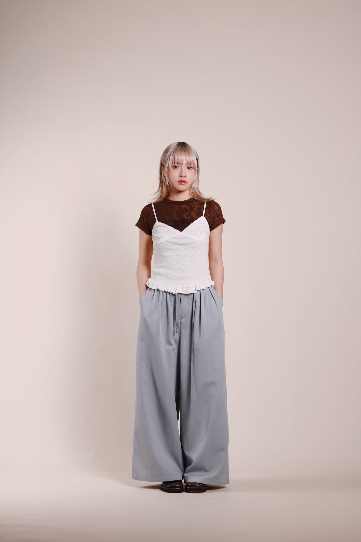 Renne Wide Leg Pants (Blue)