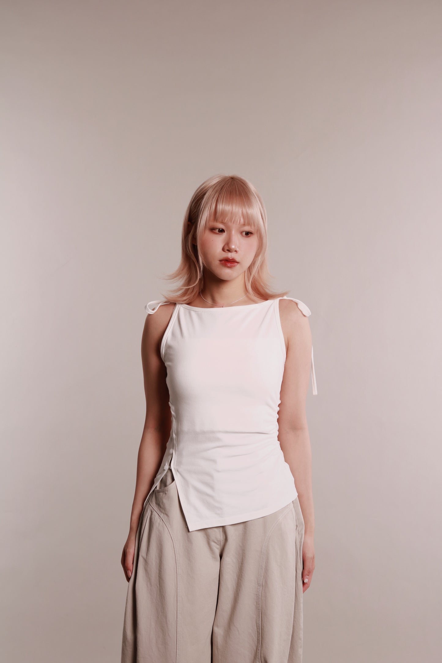 Side Cut Dance Top (White)