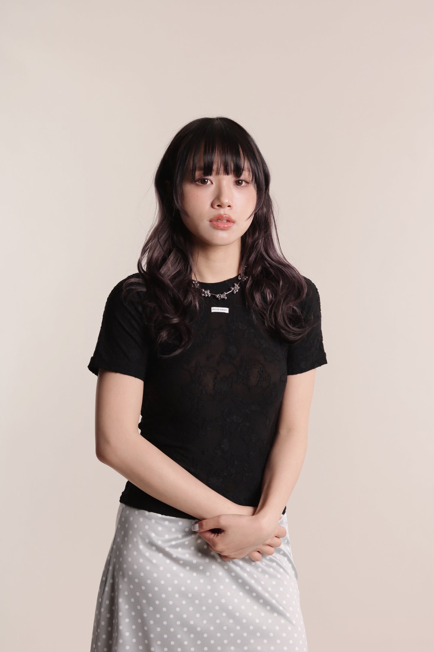 Mesh Flower Top (Black)