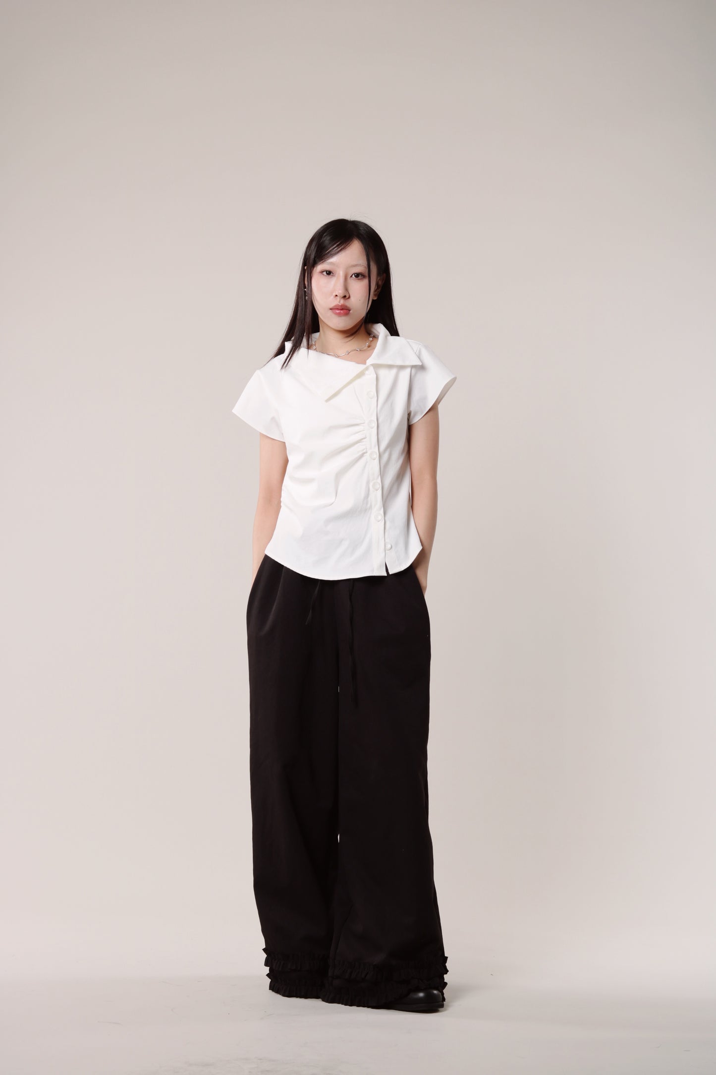 Double Ruffle Pants (Black)