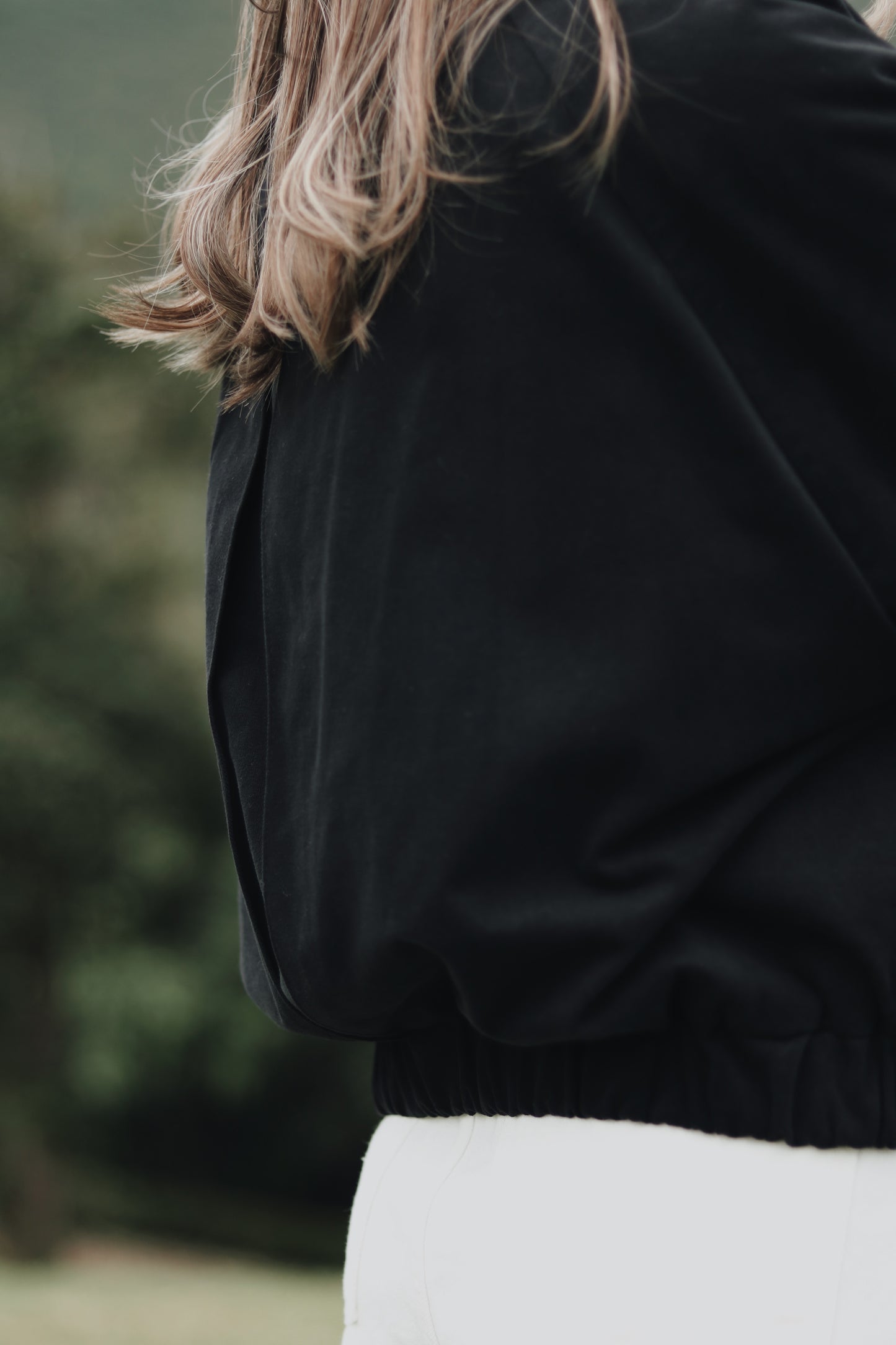 Cropped Blouson Jacket (Black)