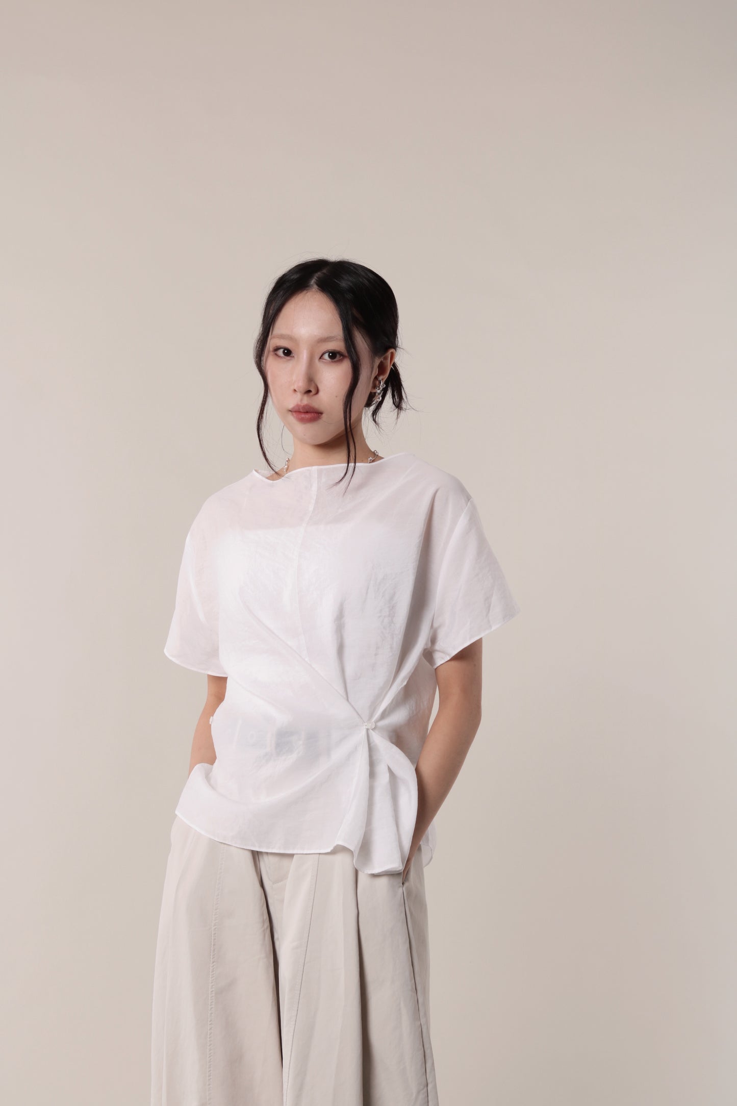 Asymmetric Twist Top (White)
