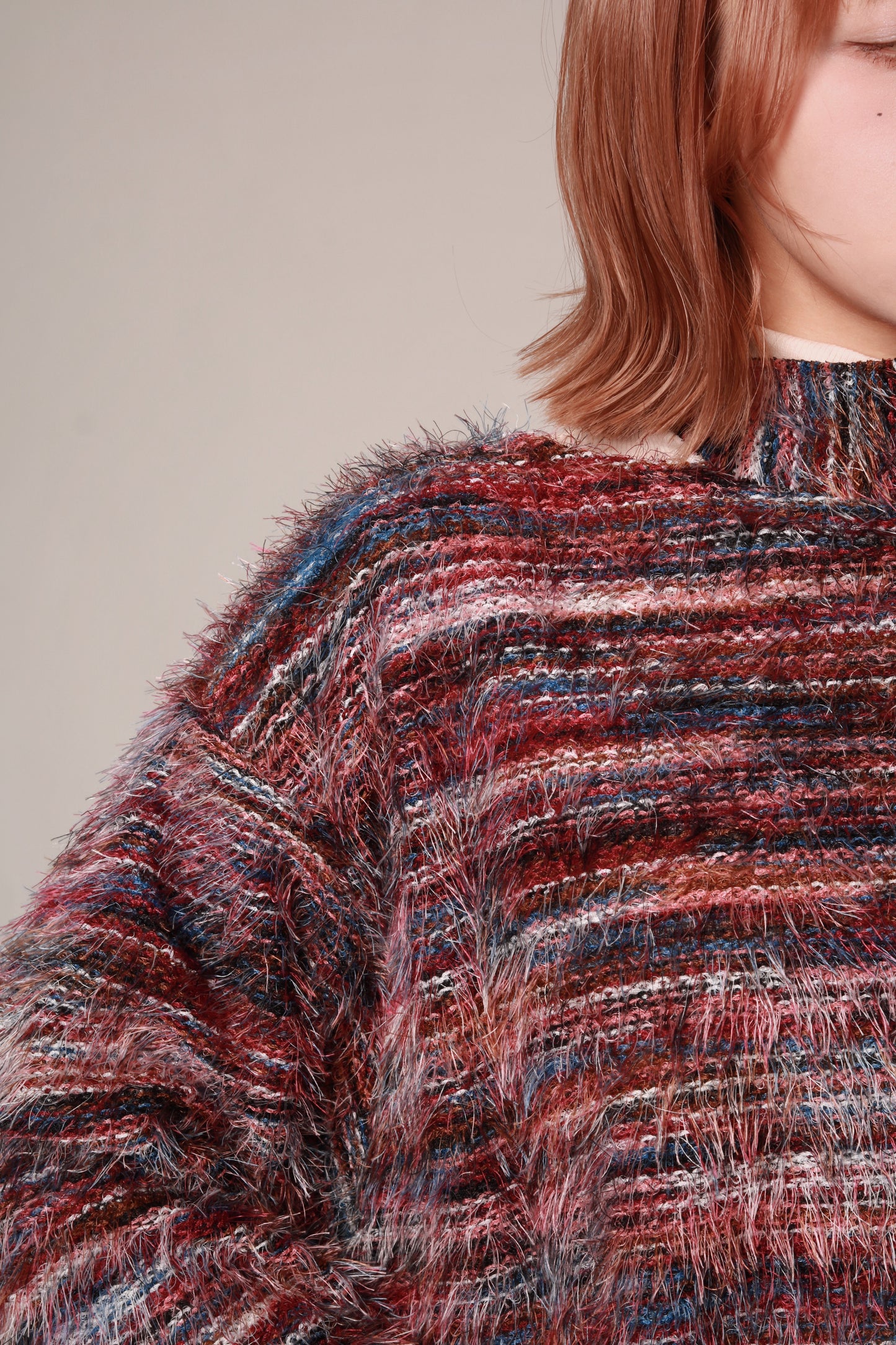 Fluffy Rainbow Sweater (Red)