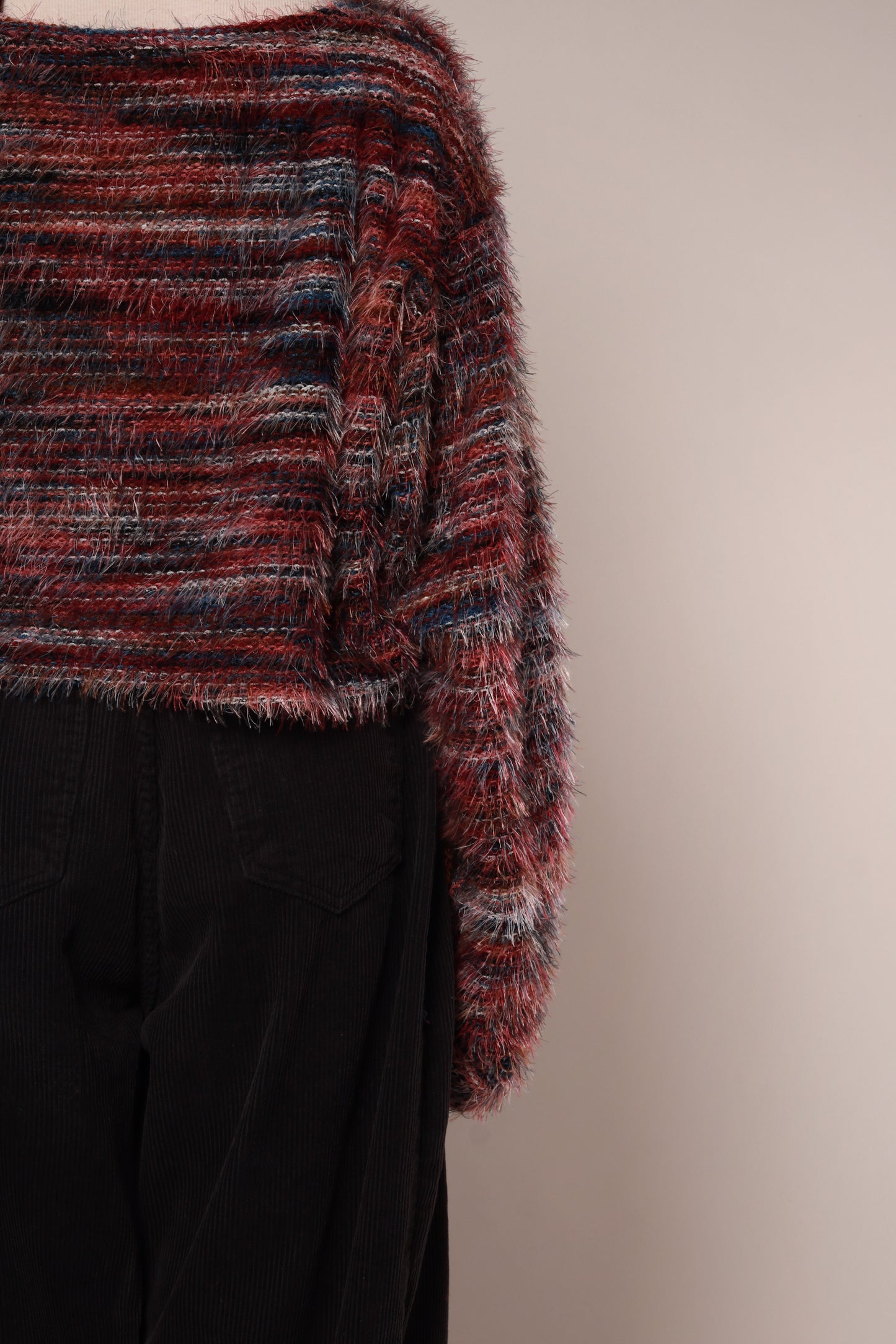 Fluffy Rainbow Sweater (Red)