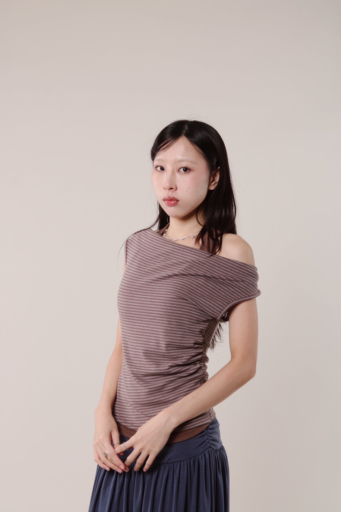 Lazy Striped Top (Brown)