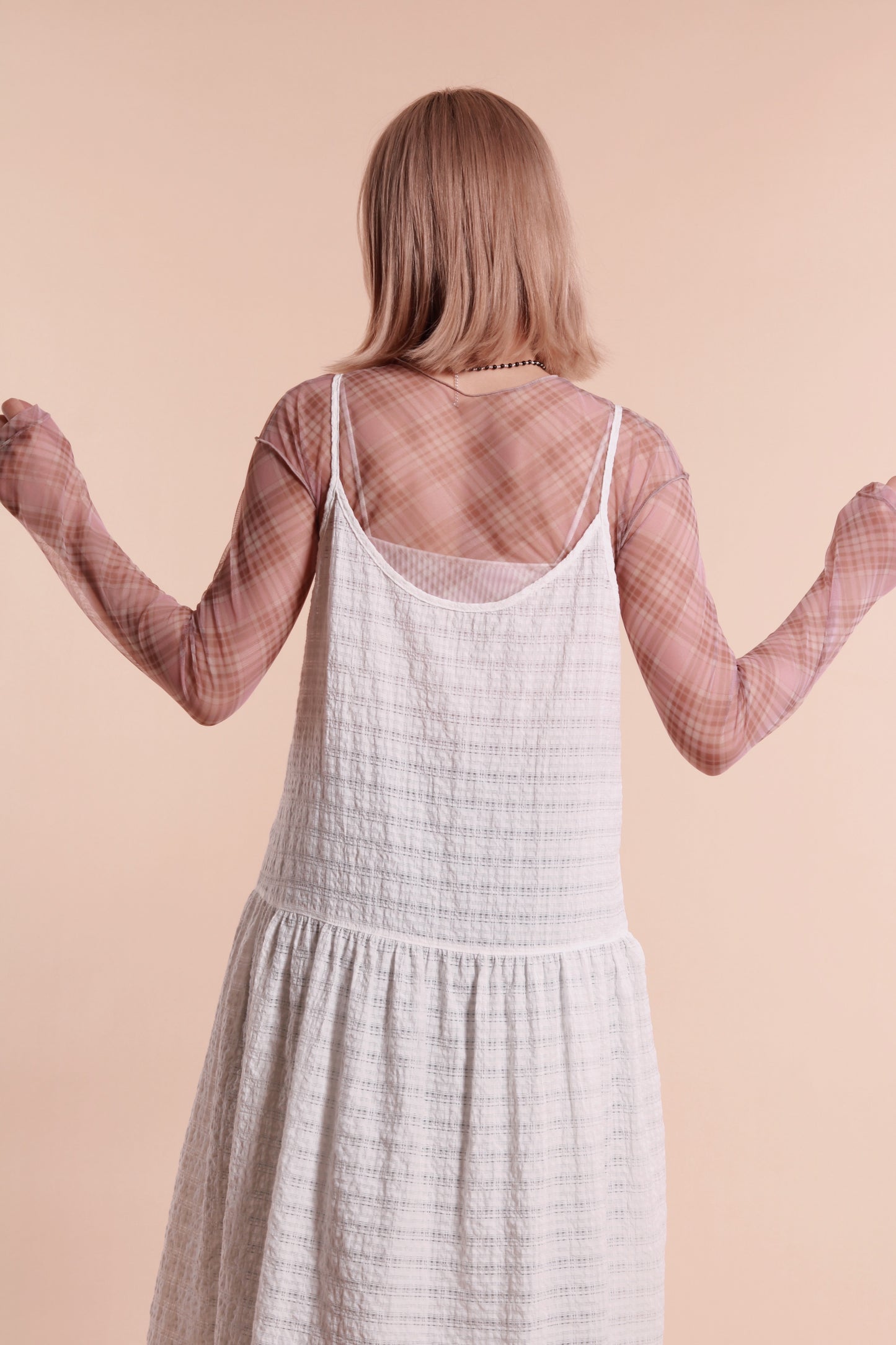 Checkered See Through Top (Pink)