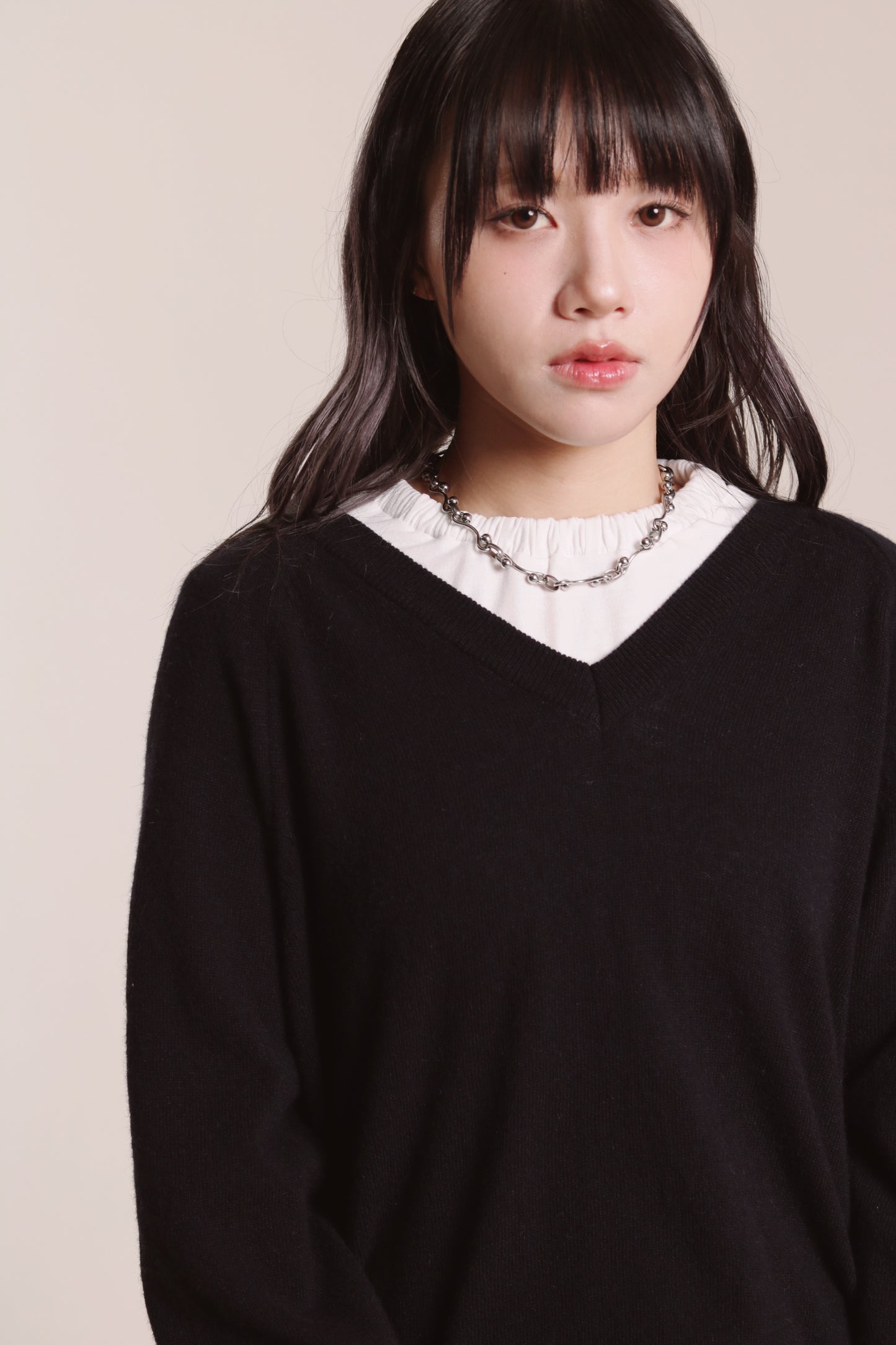 V Neck Sweater (Navy)