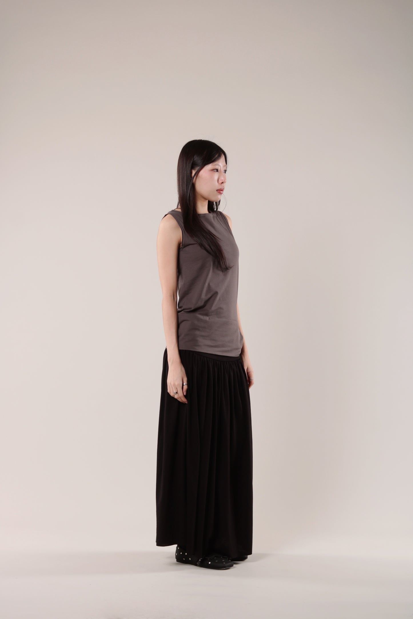 Amos Sleeveless Top (Brown)
