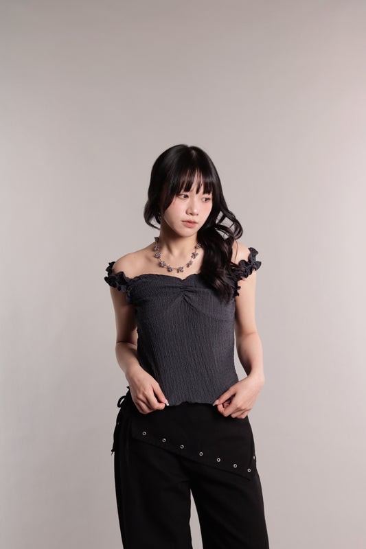 Gathered Top (Charcoal)