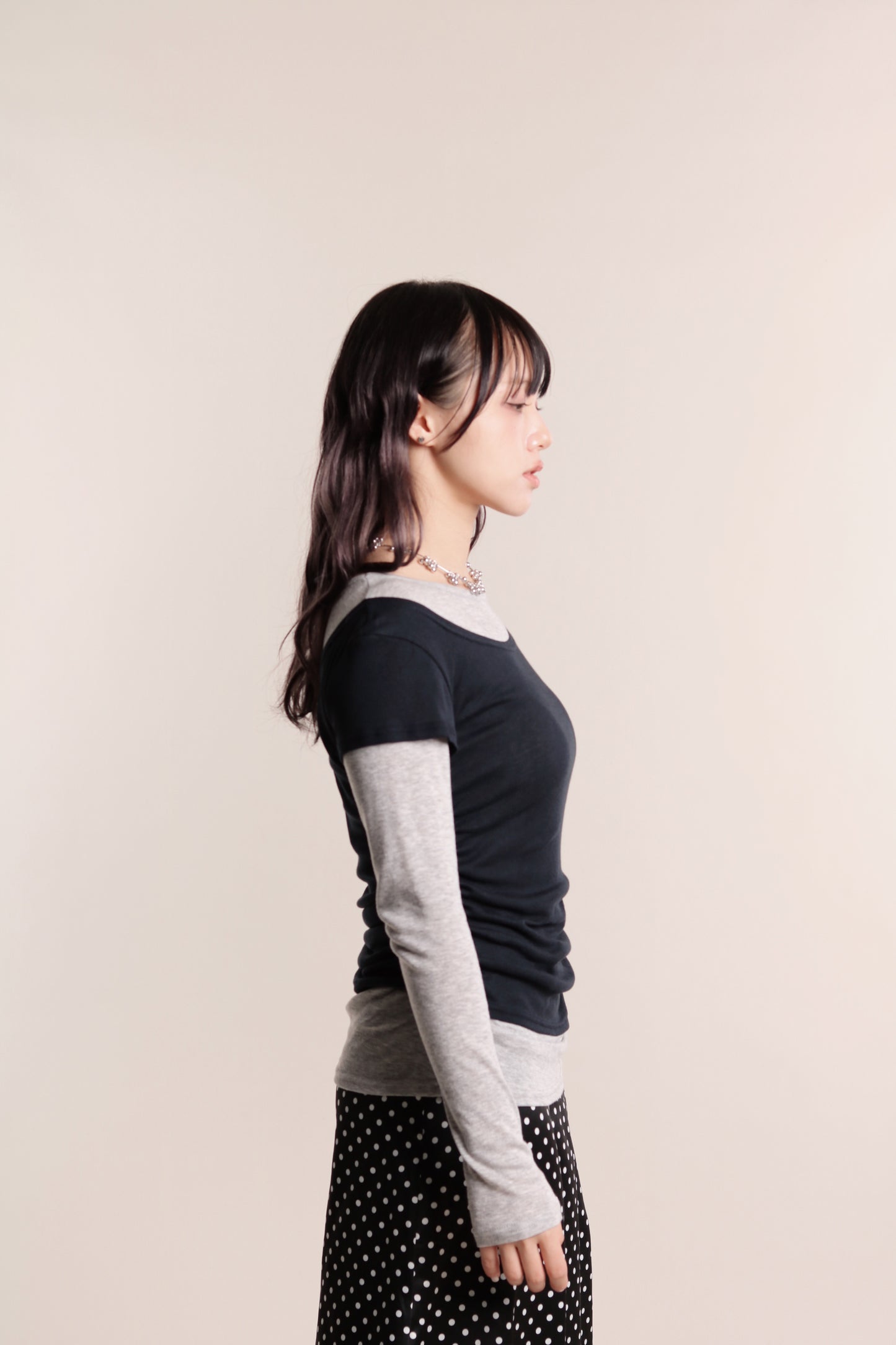 Mila Layered Top (Grey)