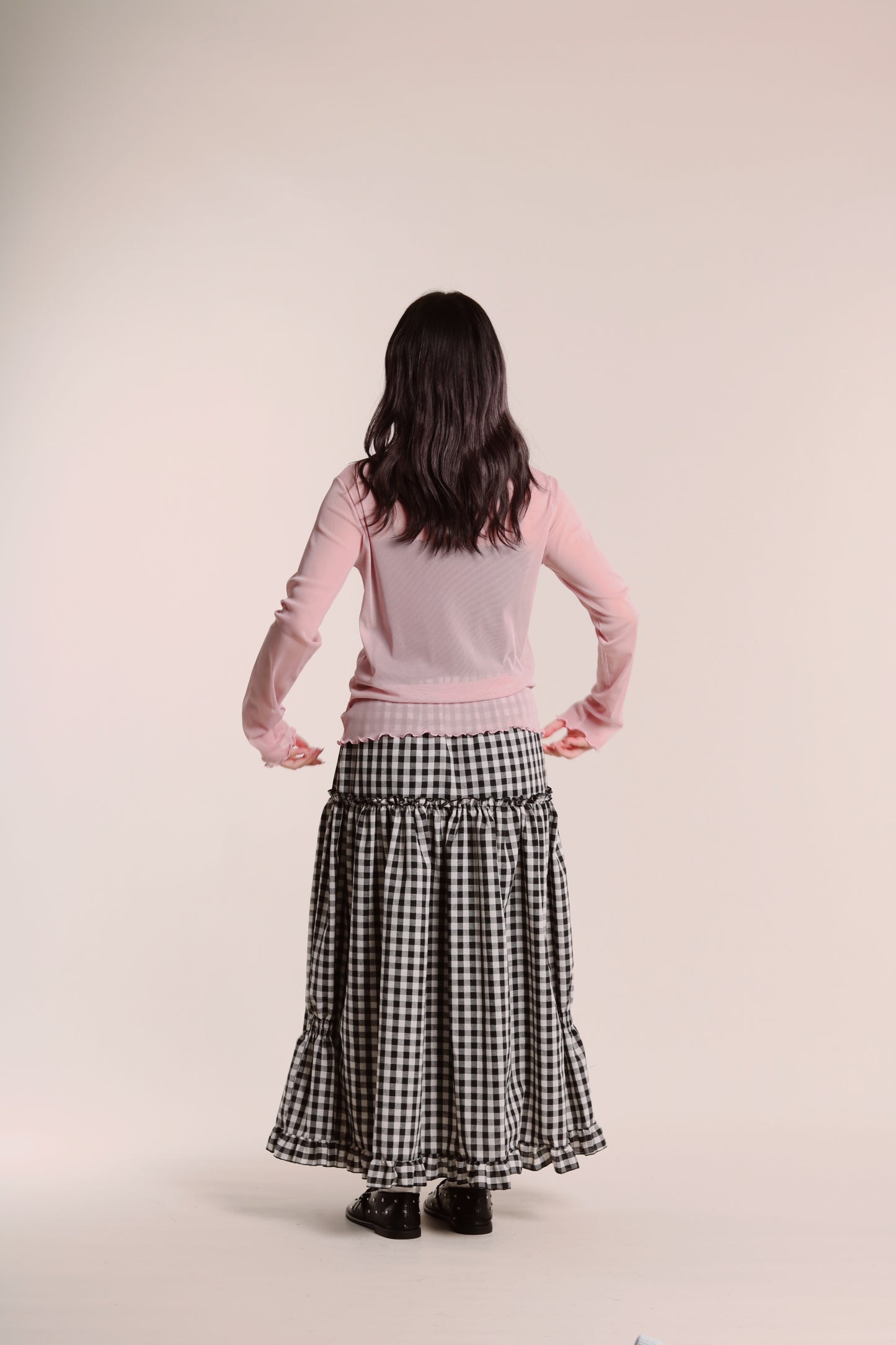 Ruffle See Through Top (Pink)