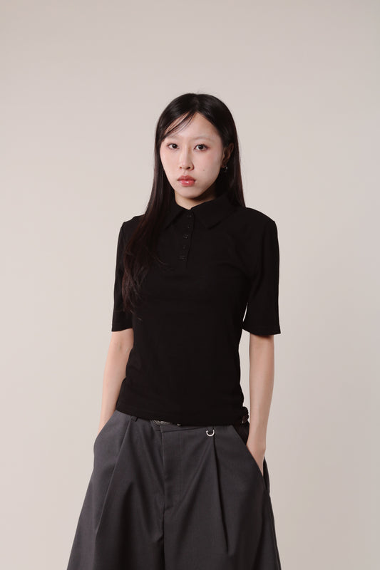 Summer Polo Tee (Black)