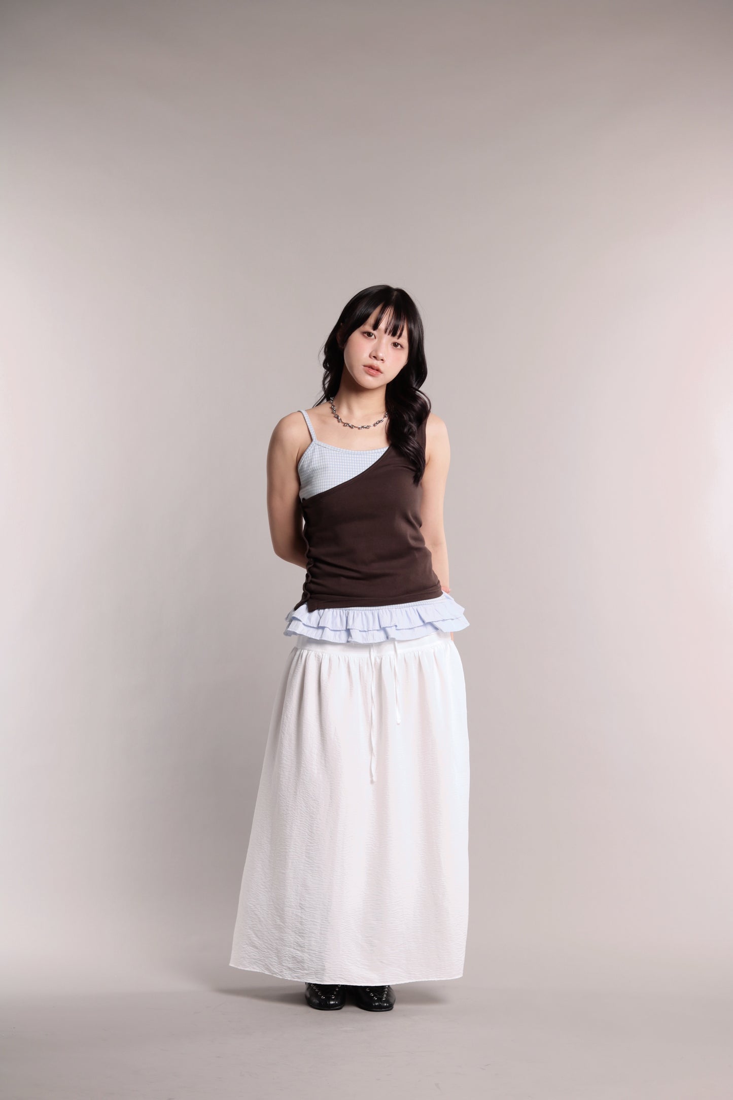 Checkered Ruffle Cami (Blue)