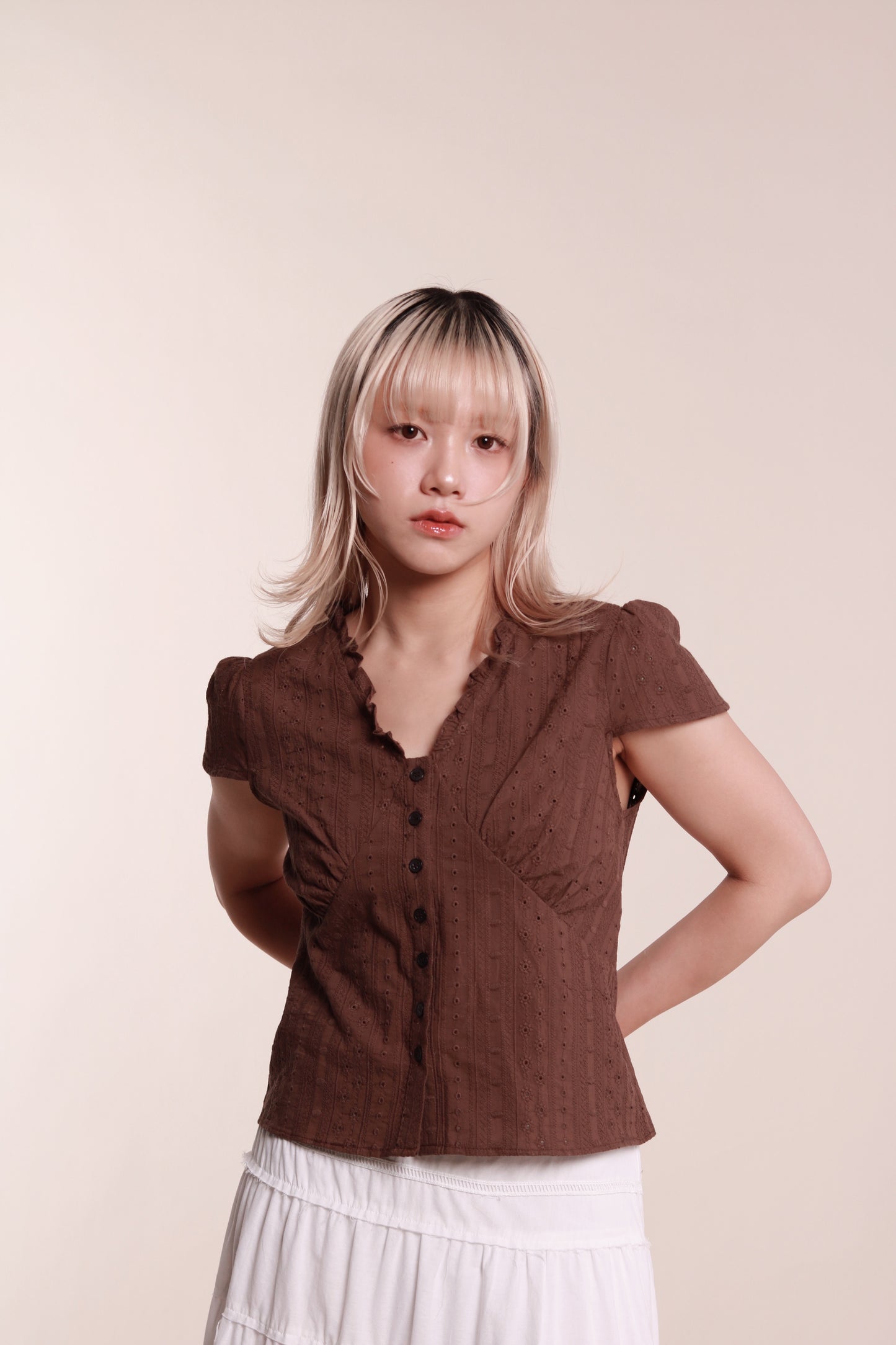 Lace Blouse (Brown)