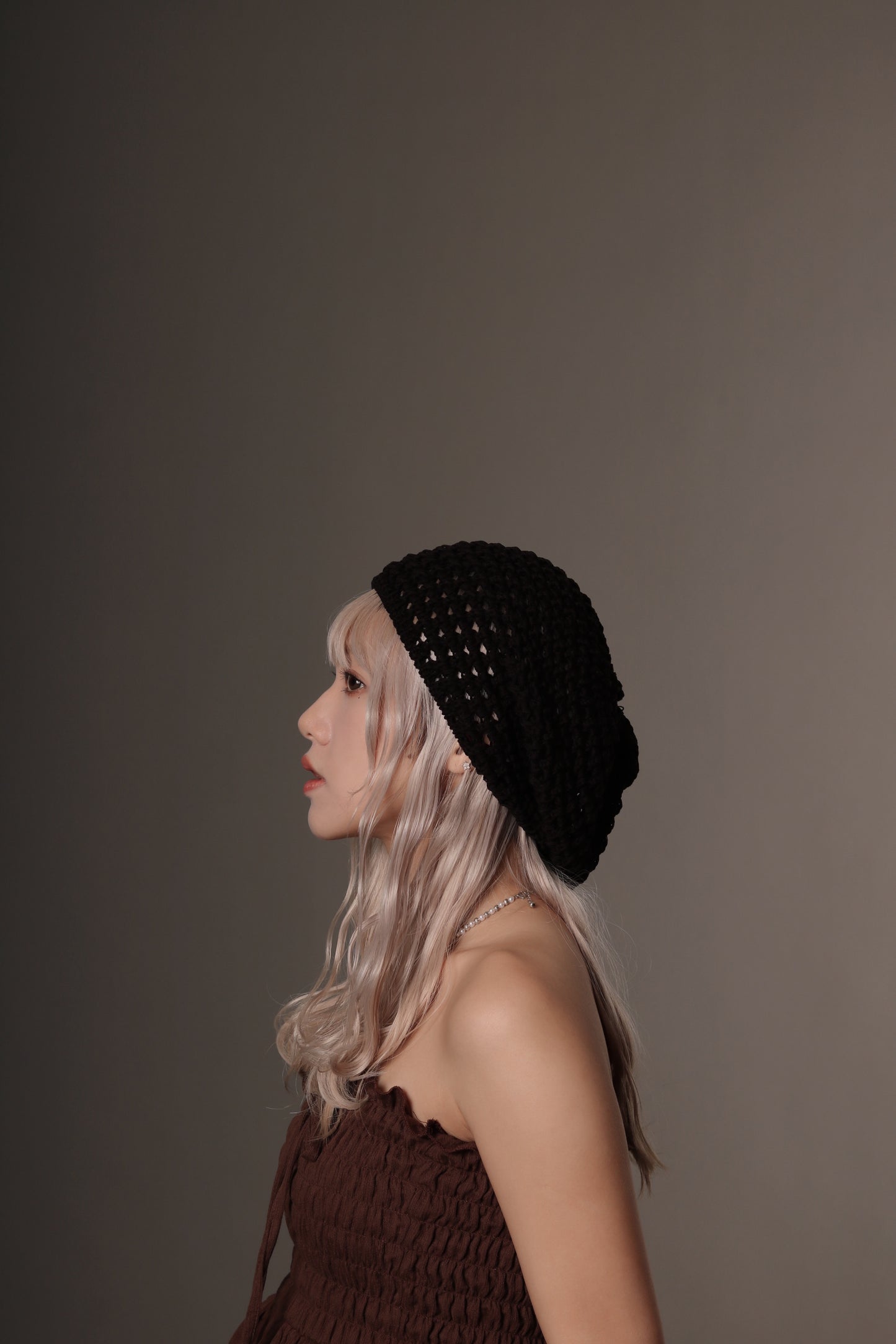Daily Knit Beret (Black/Blue/Pink/Purple/White)