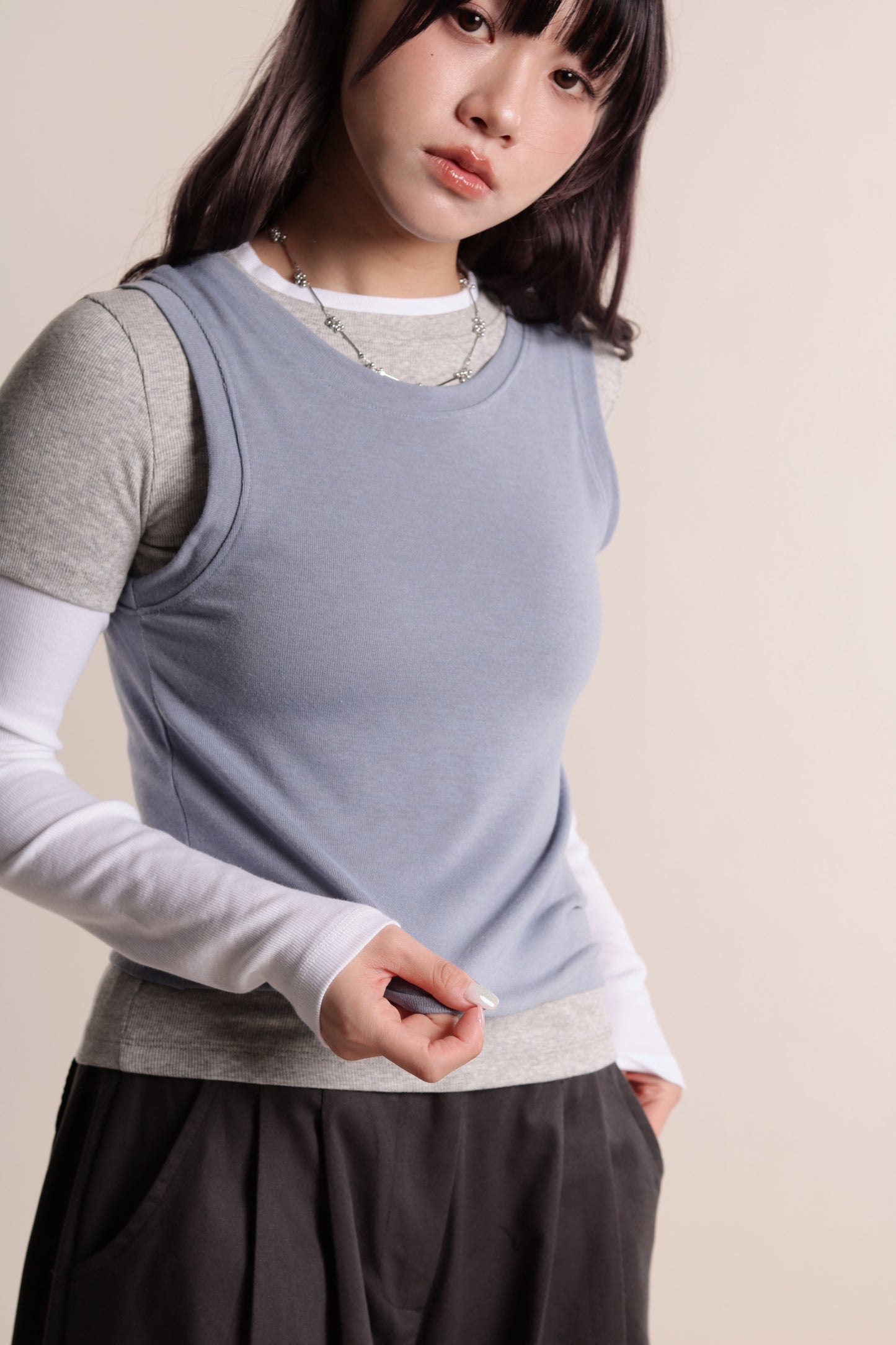 Aria Layered Top (Sky)