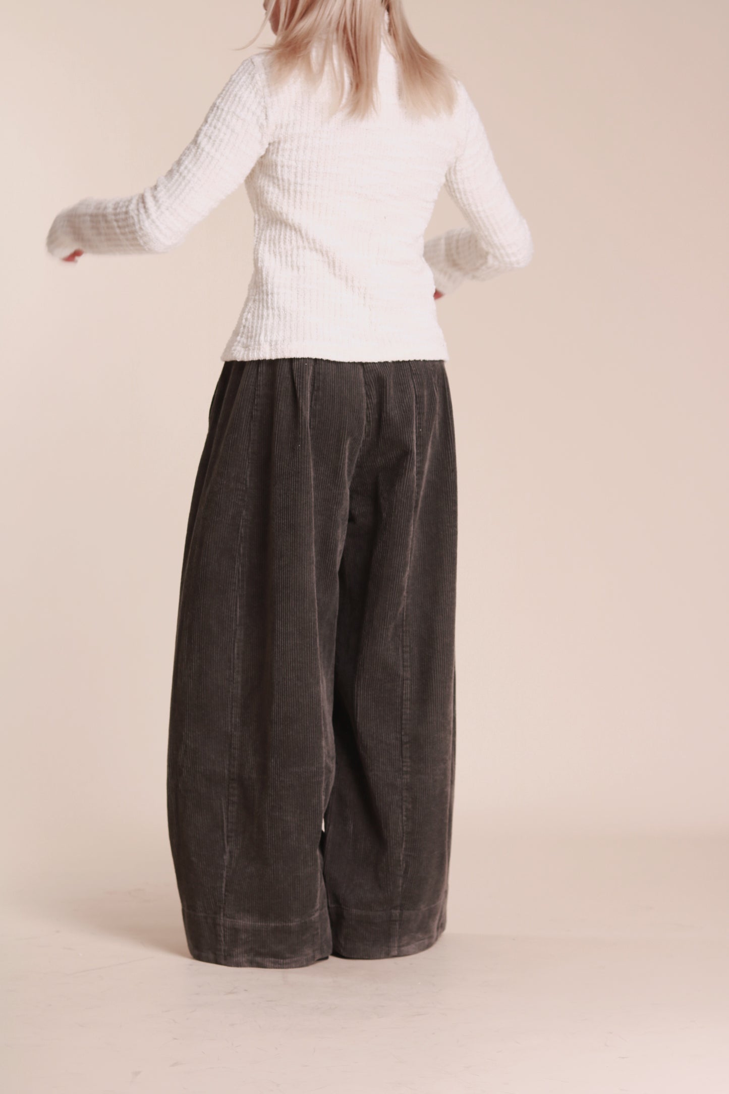 Corduroy Wide Pants (Grey)