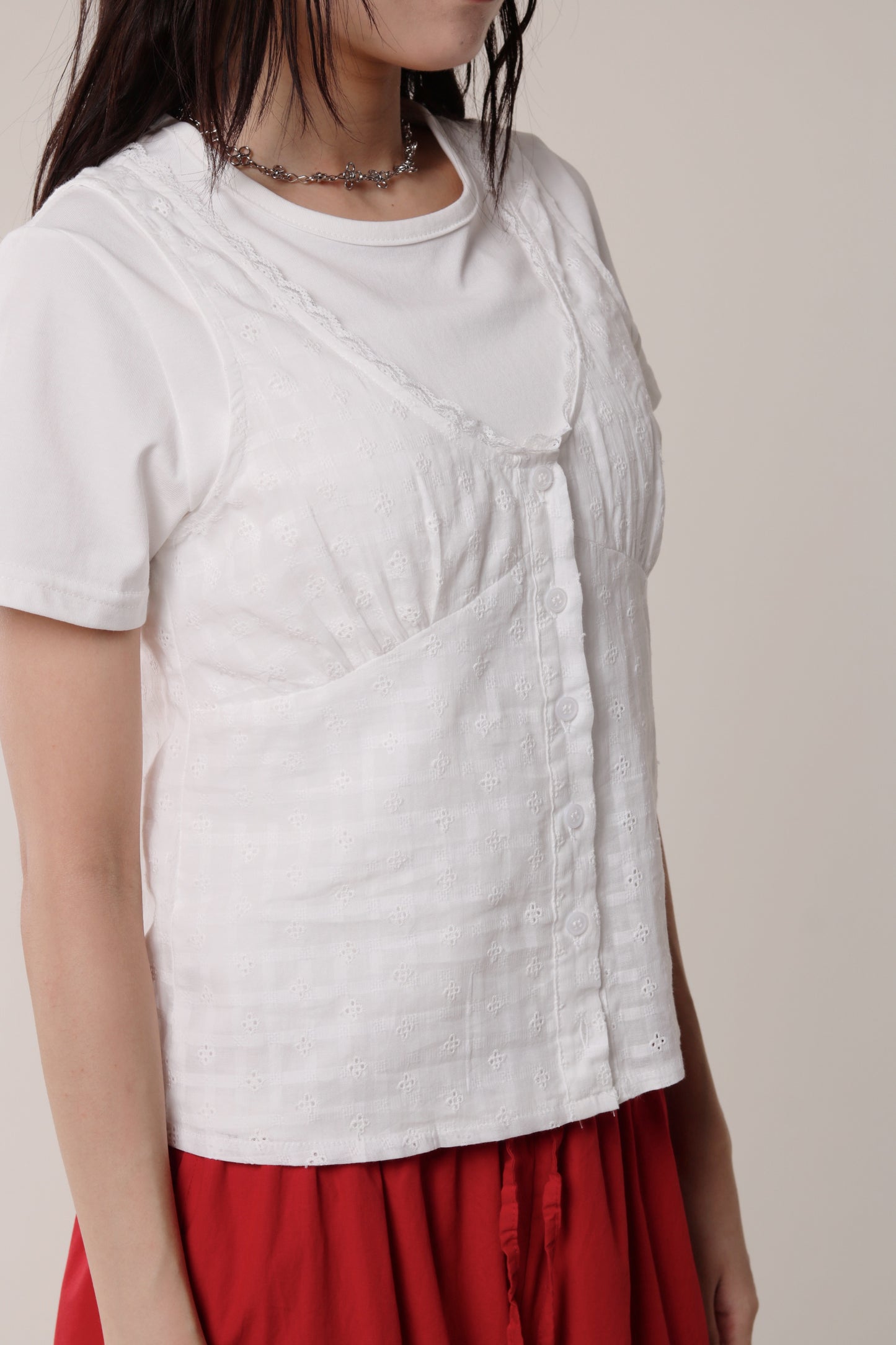 Retro Lace Vest (White)