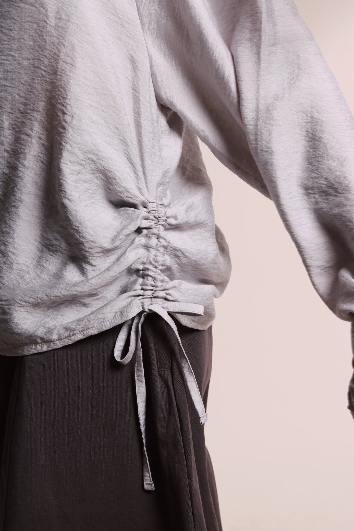 Doll Gathered Blouse (Grey Blue)