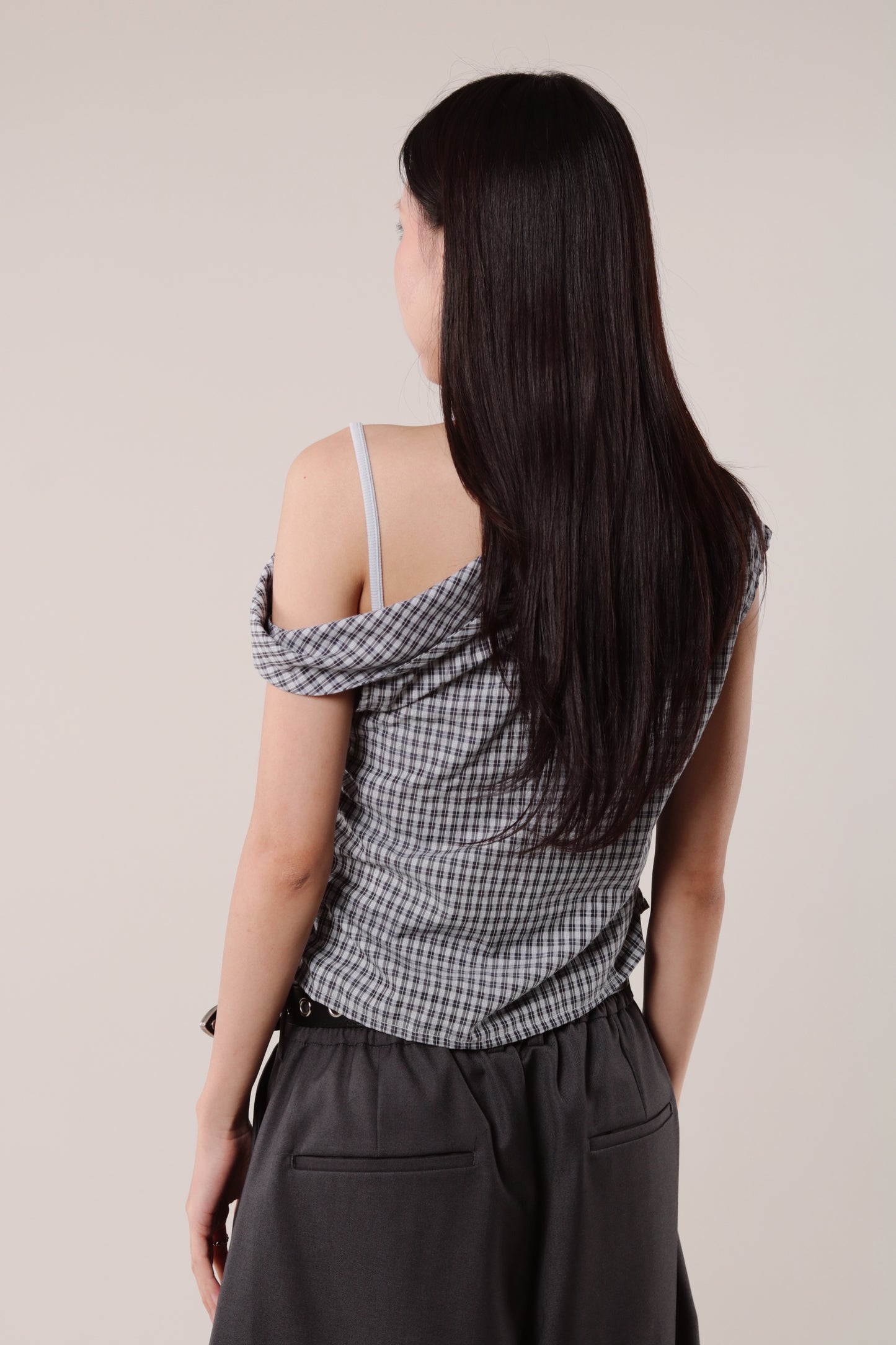 Checkered Devon Top (Ivory)