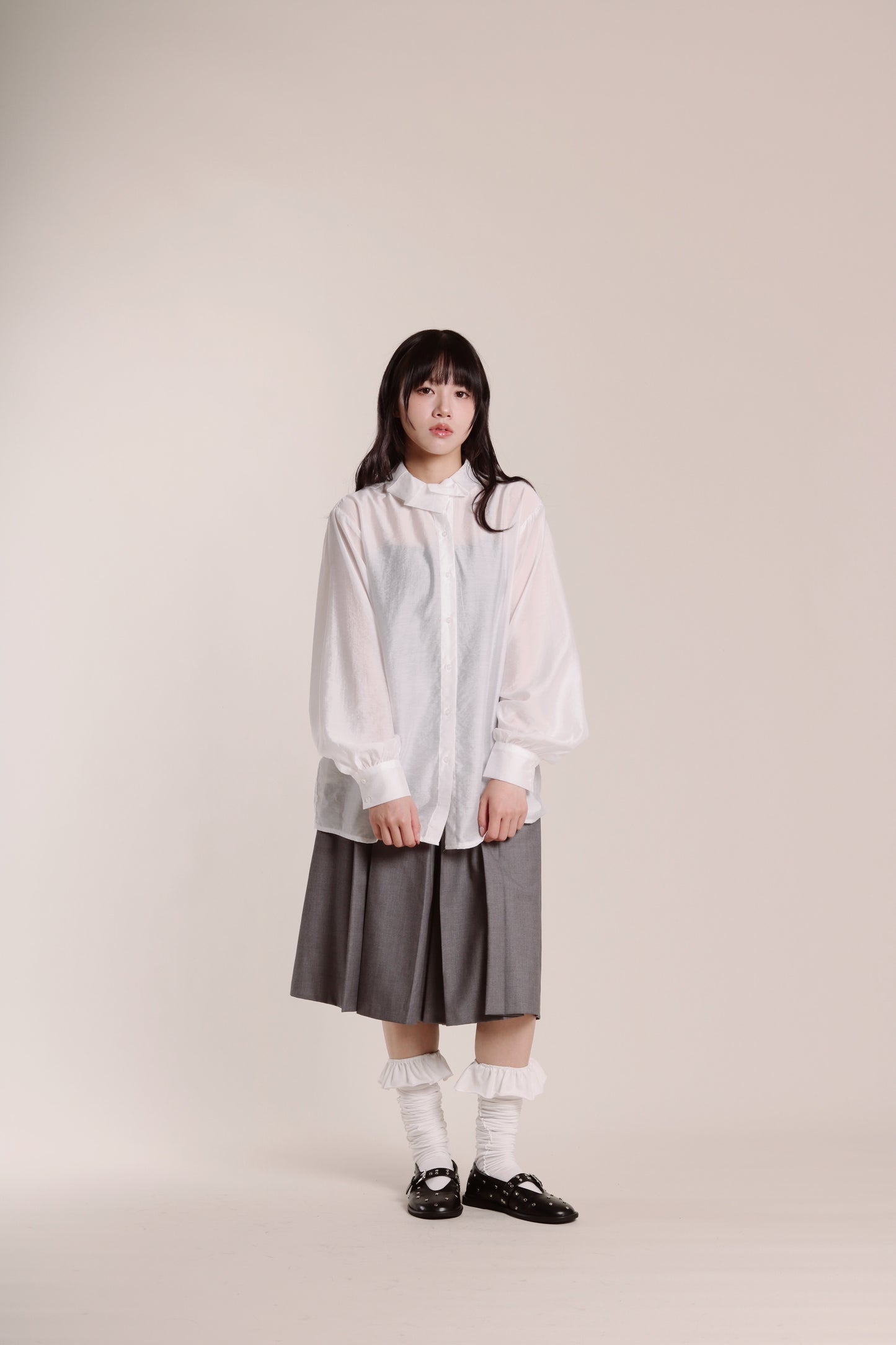 Layered Pleat Shorts (Grey)