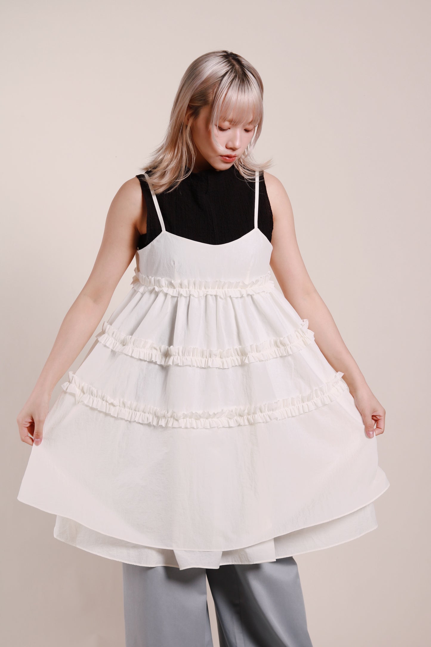Doll Ruffle Dress (Ivory)