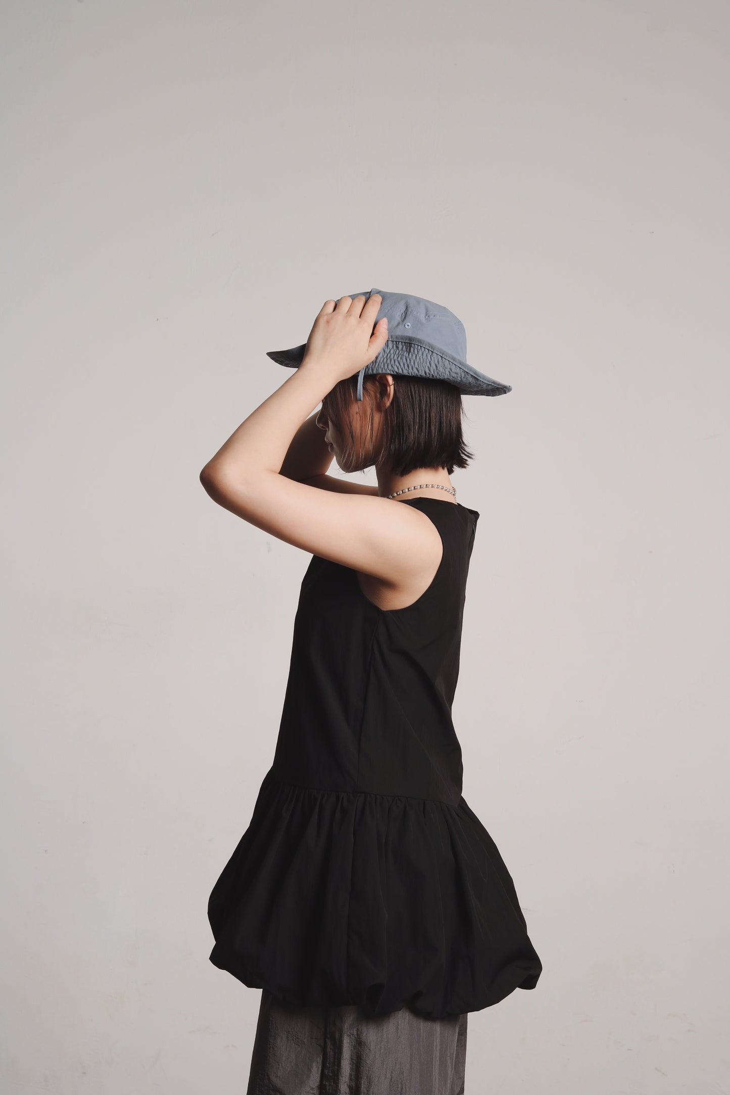 Bubble Cloud Mini Dress (Black)