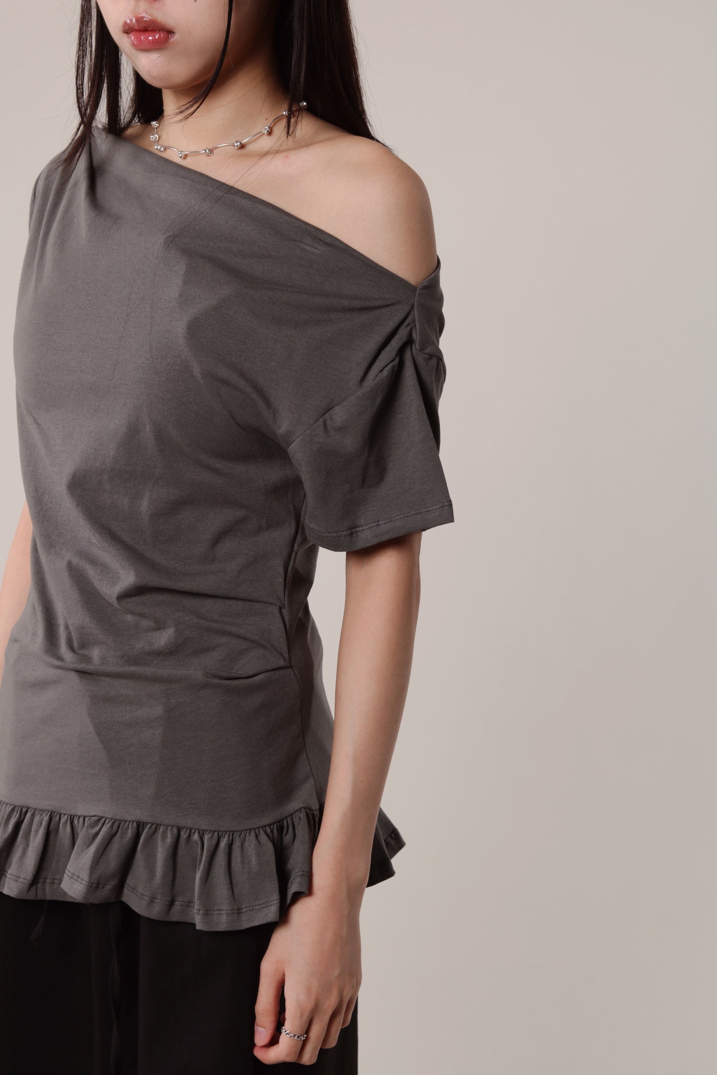 Ruffle Top (Charcoal)