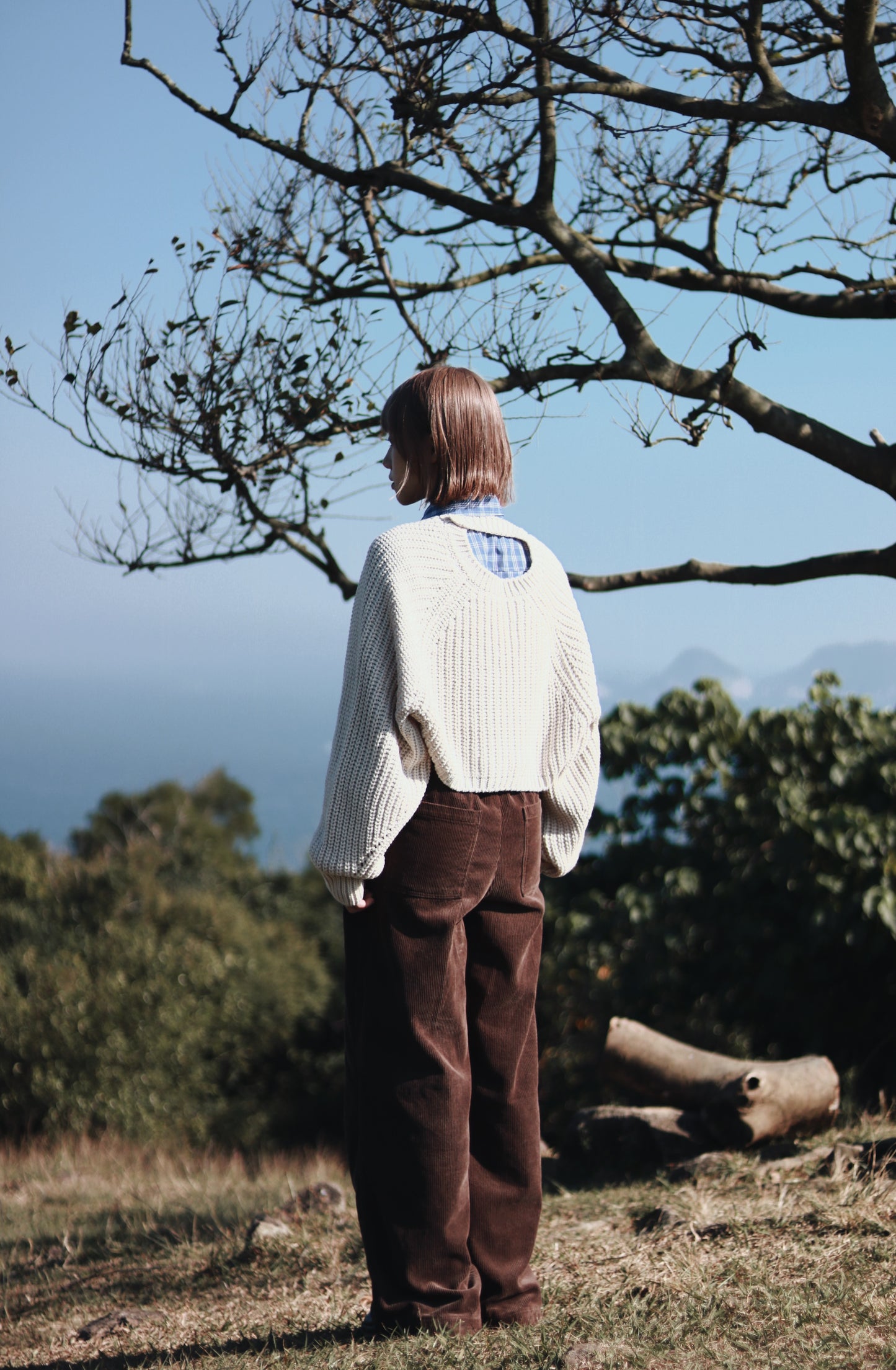 Puff Sleeve Cardigan (Ivory)