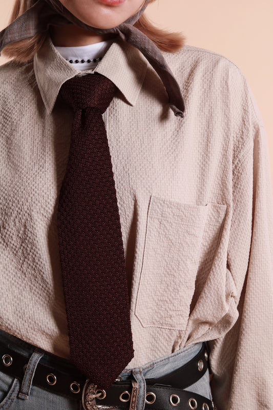 Knit Tie (Brown)