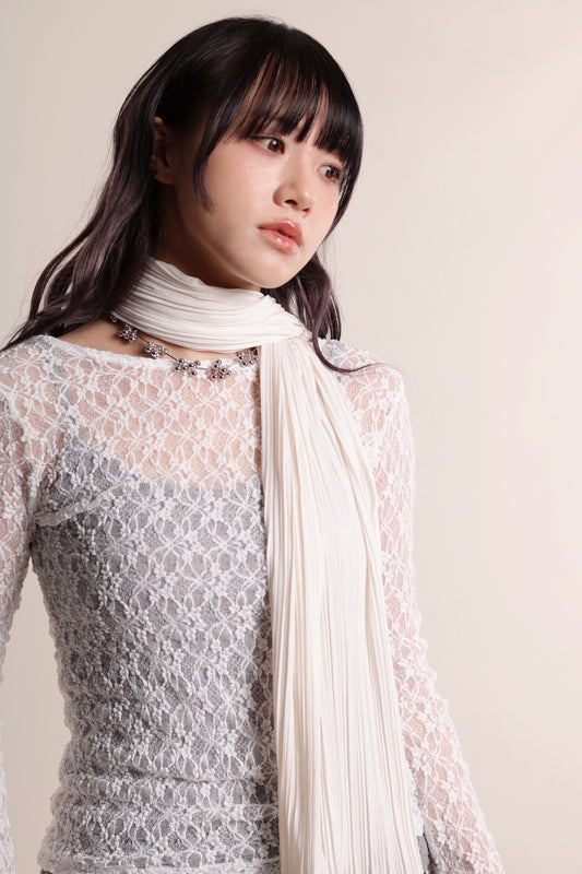 Breeze Pleated Scarf (Ivory)